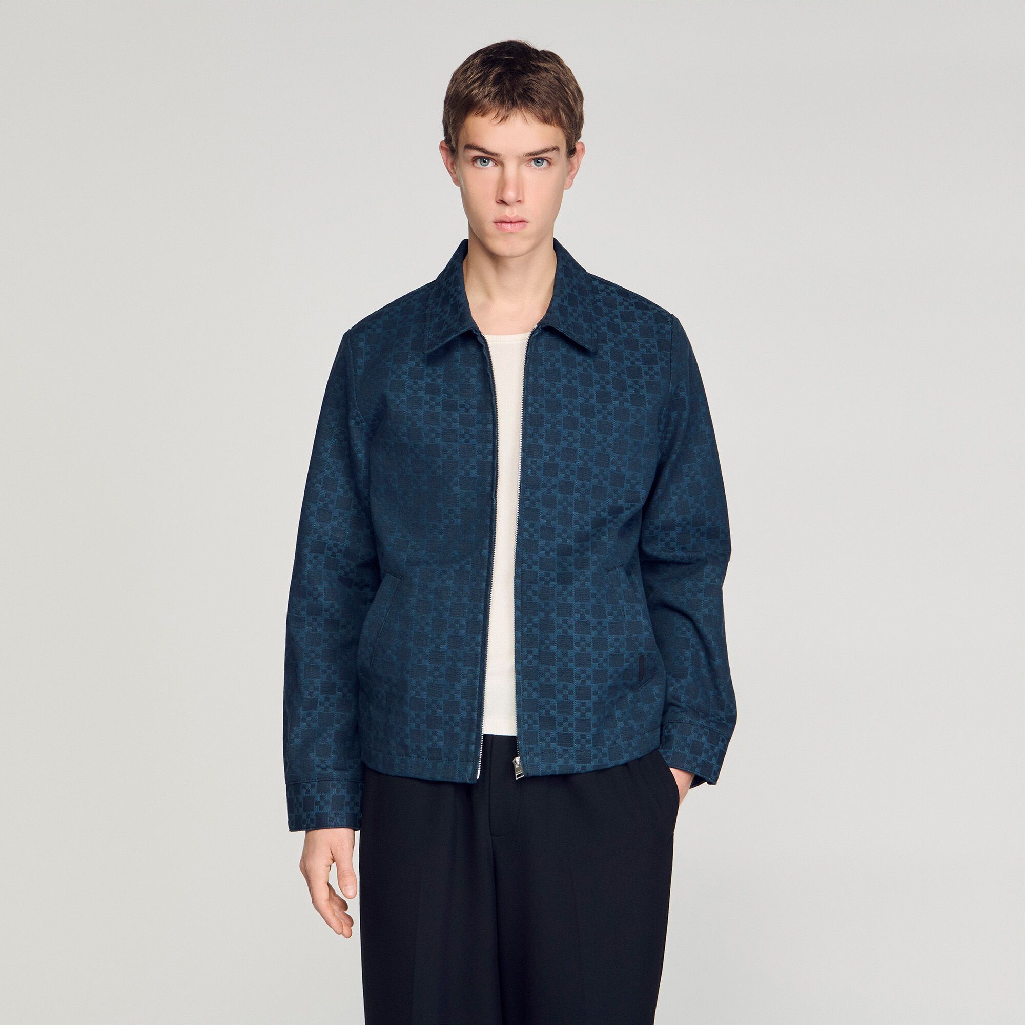Sandro - Áo khoác denim Square Cross
