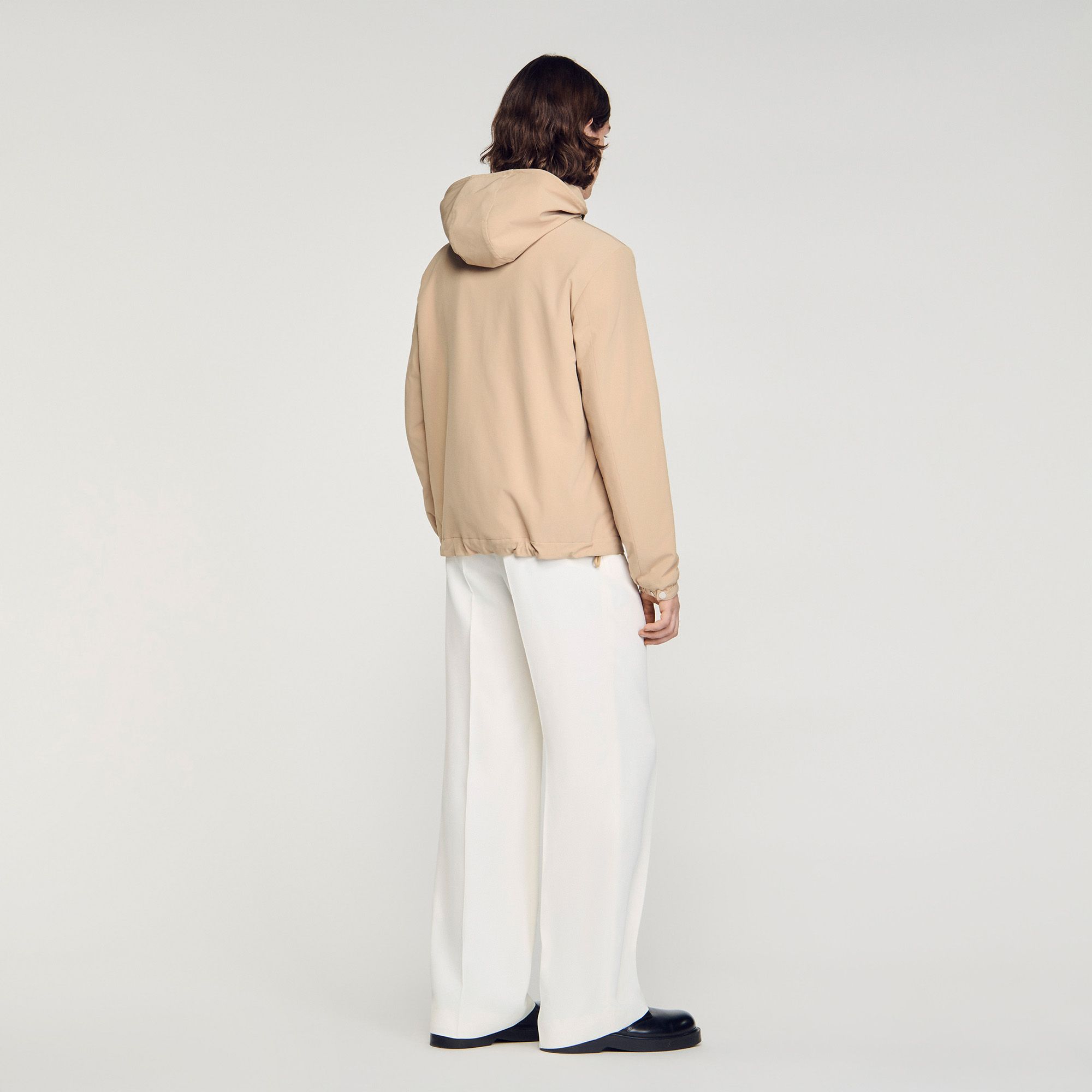 Sandro - Áo khoác hooded kéo khóa