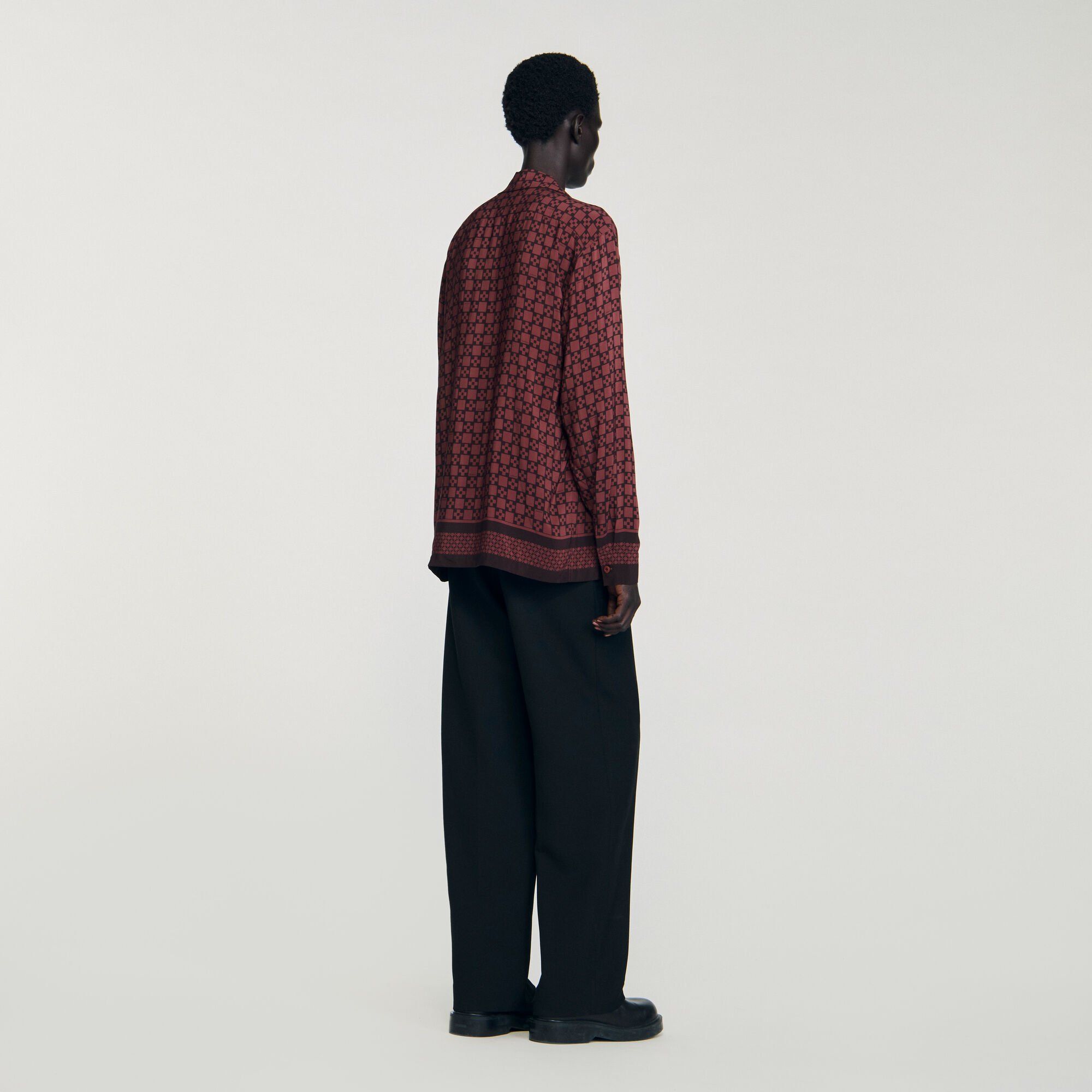 Sandro - Áo sơ mi họa tiết dáng loose-fit