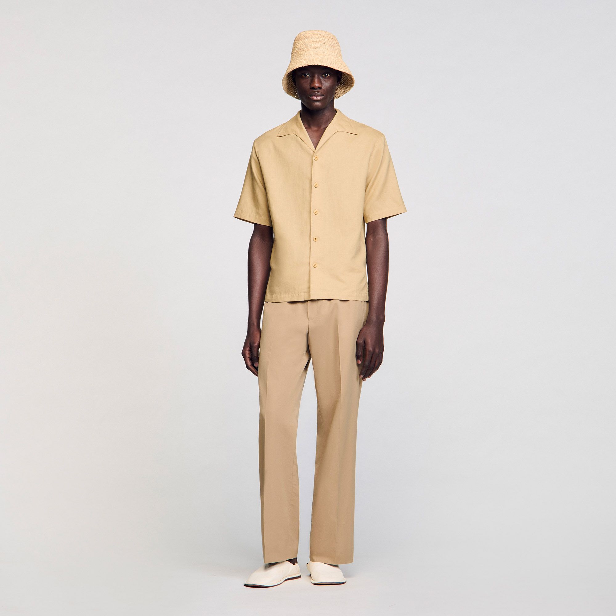 Sandro - Áo sơ mi cotton và linen