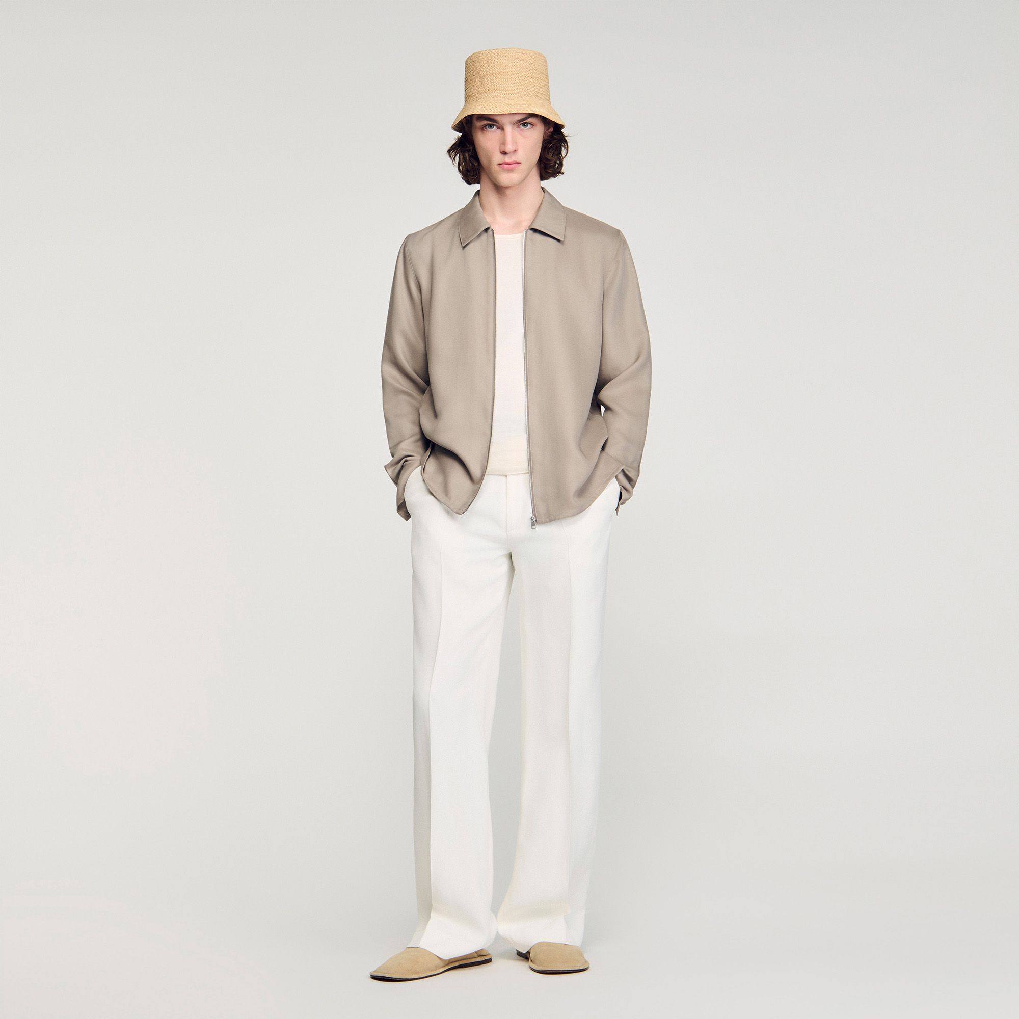 Sandro - Áo sơ mi hooded cổ thường