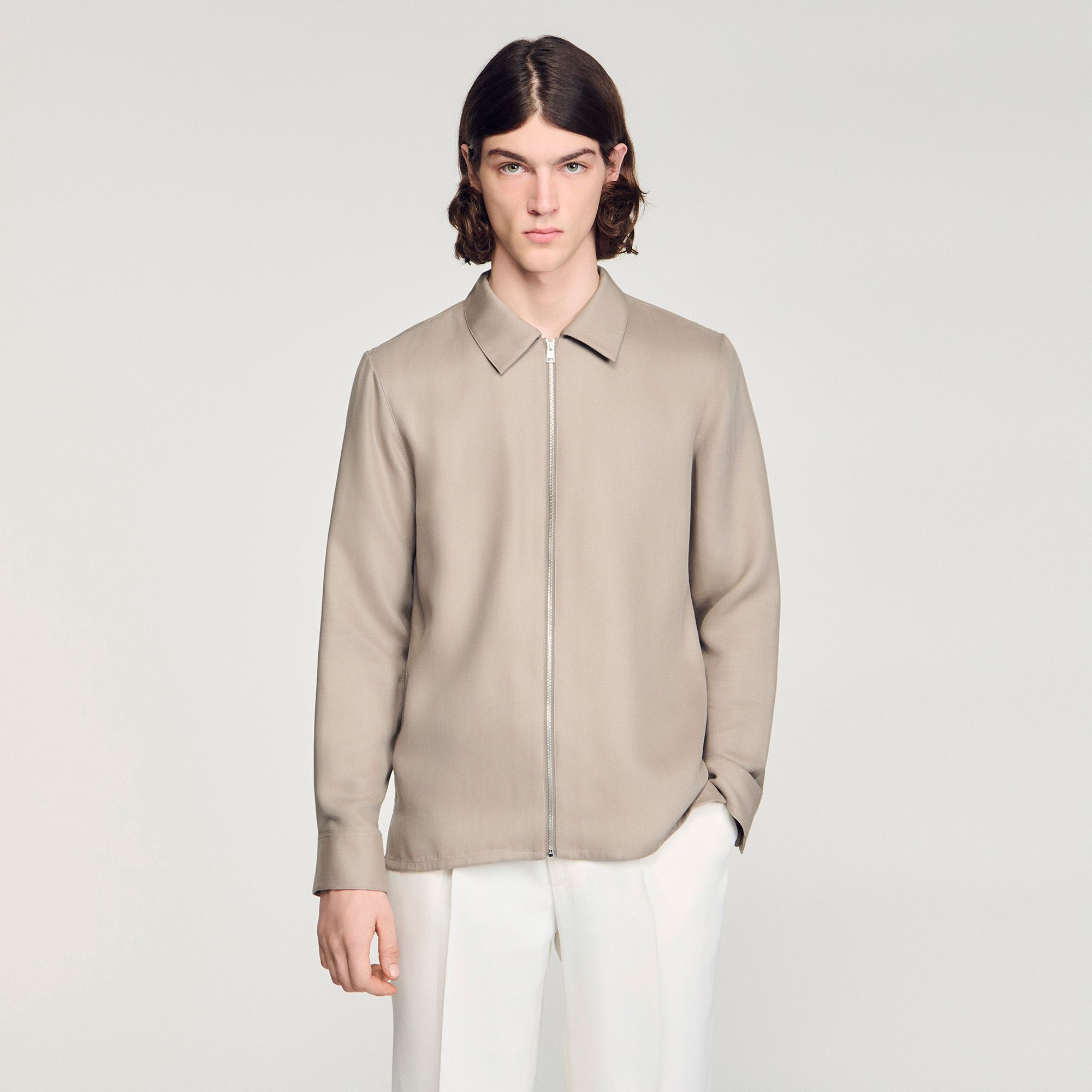 Sandro - Áo sơ mi hooded cổ thường