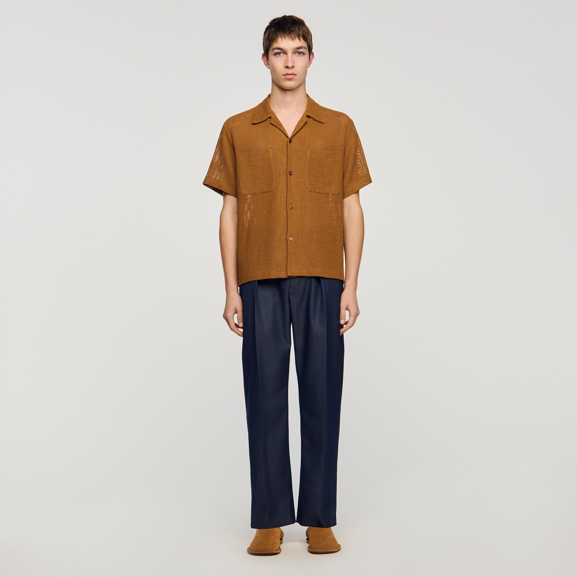 Sandro - Áo sơ mi lưới openwork