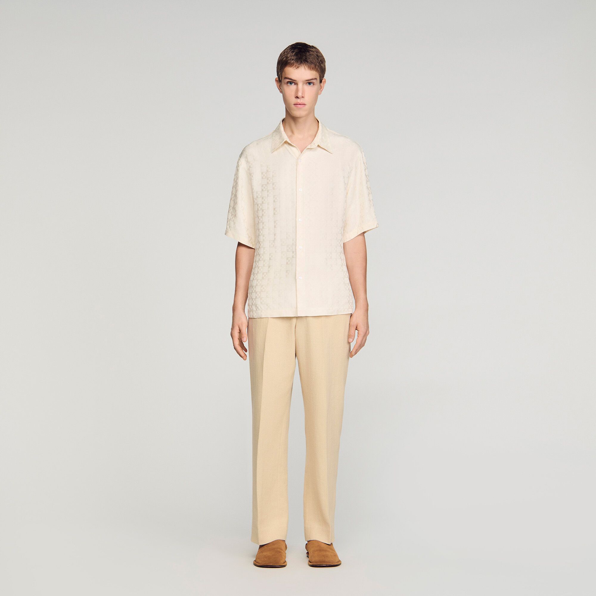 Sandro - Áo sơ mi Jacquard chữ thập