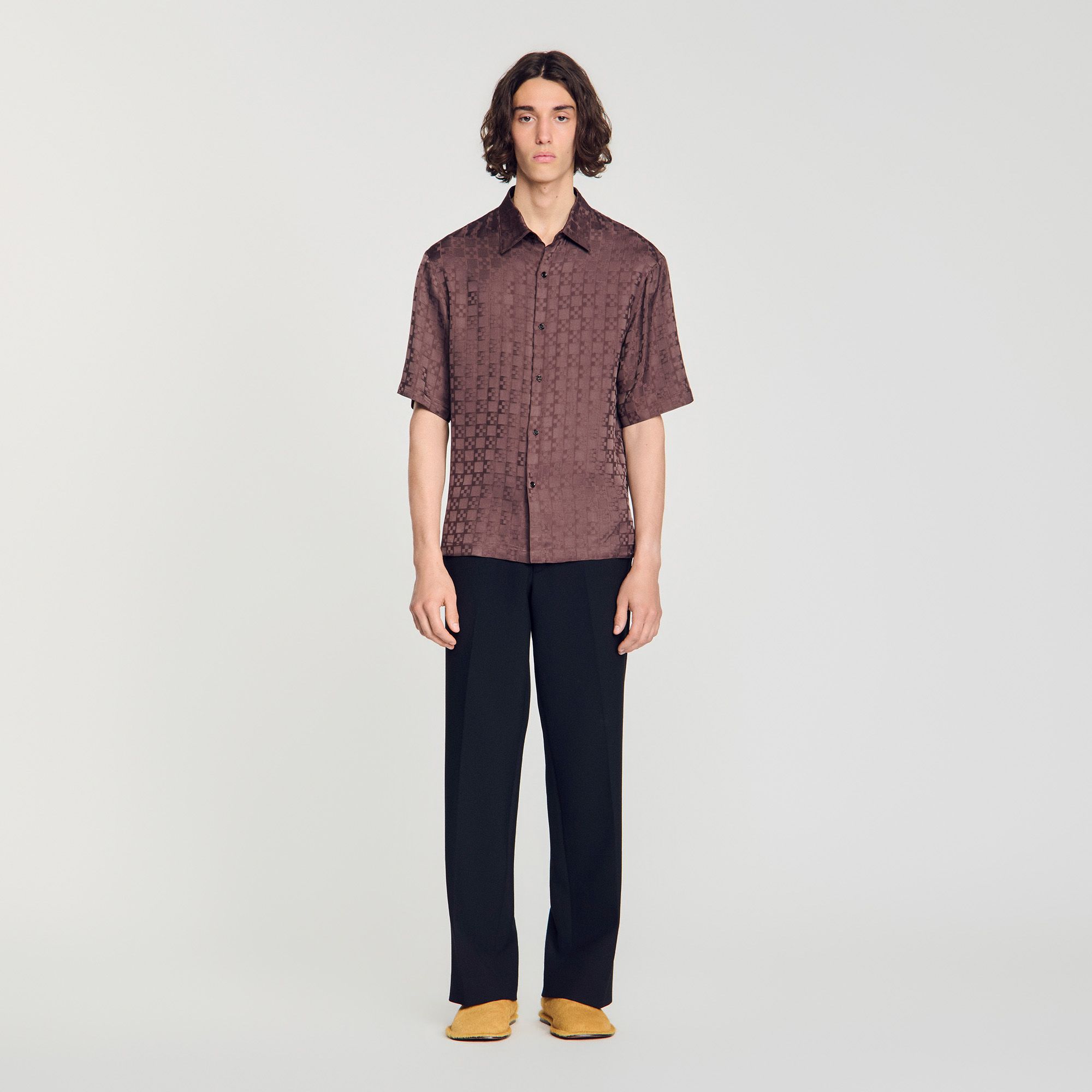 Sandro - Áo sơ mi Jacquard chữ thập