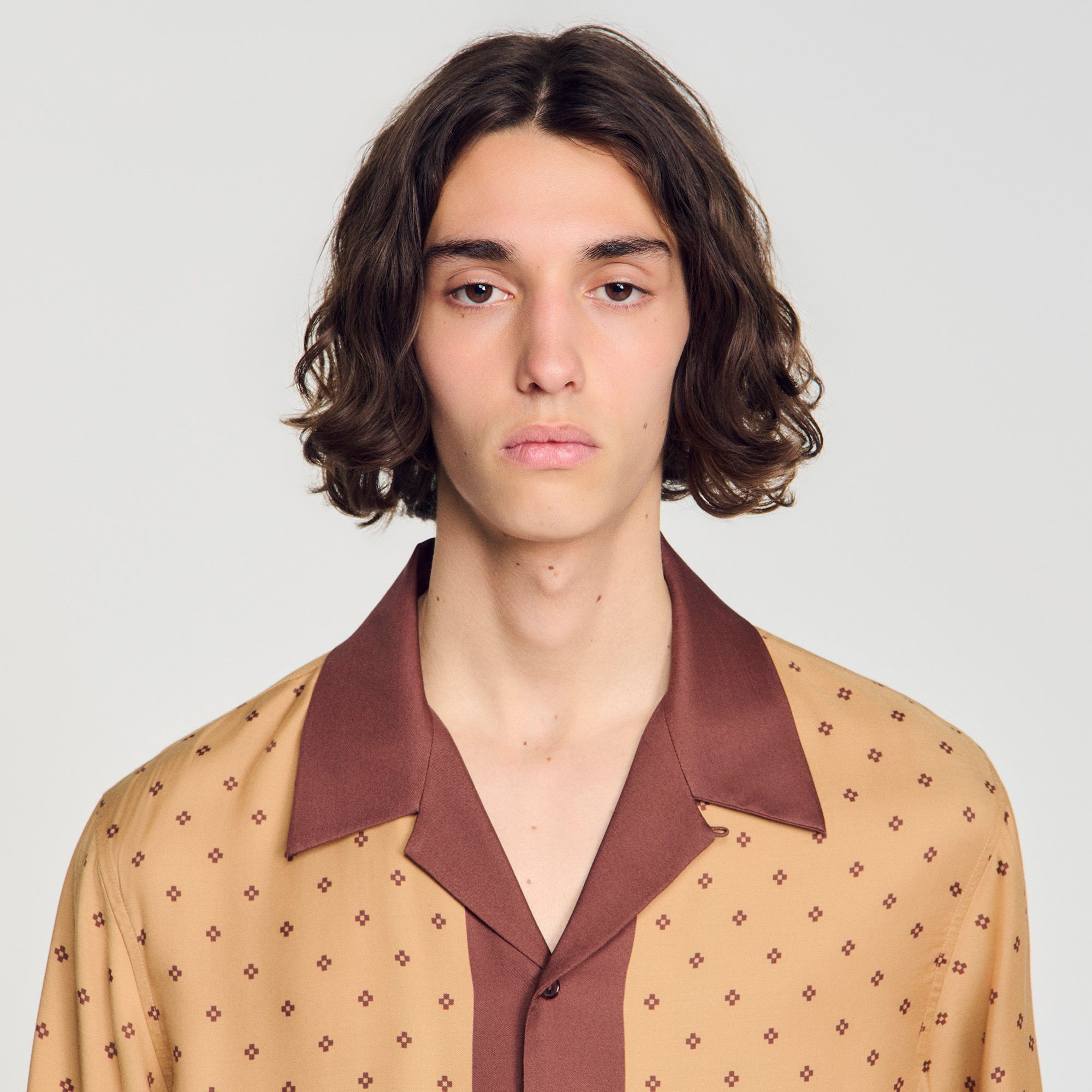 Sandro - Áo sơ mi họa tiết Micro Cross