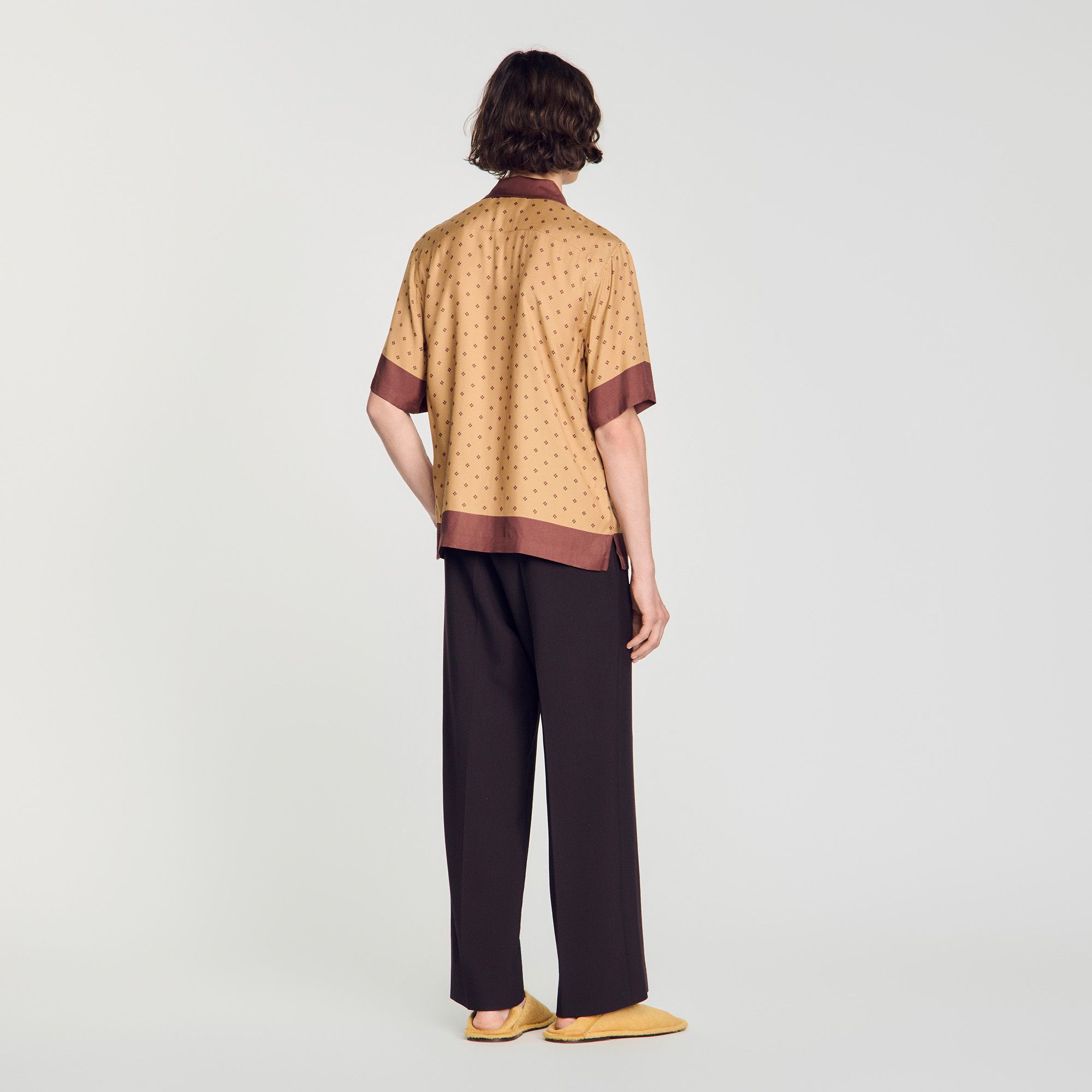 Sandro - Áo sơ mi họa tiết Micro Cross