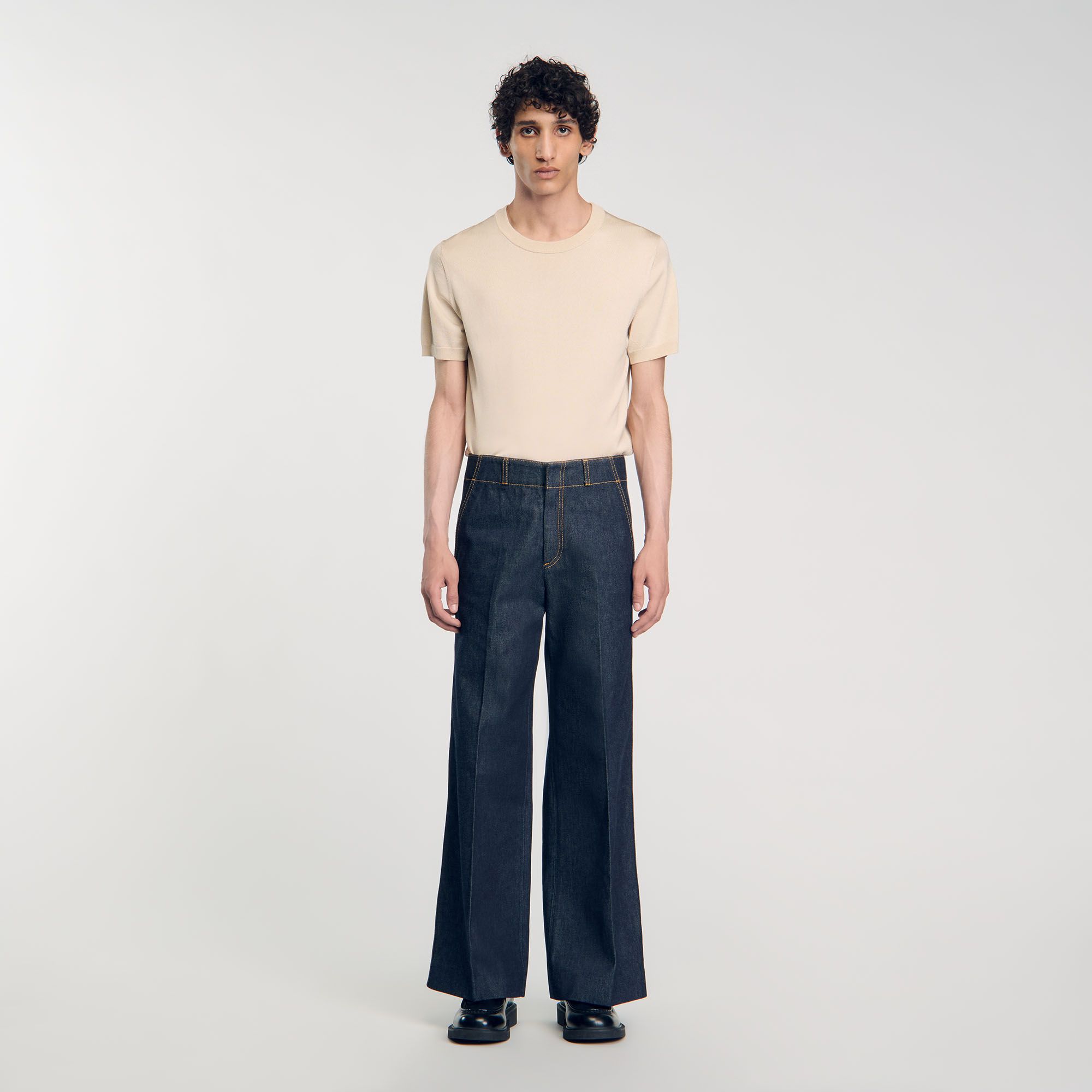 Sandro - Quần jeans ống rộng
