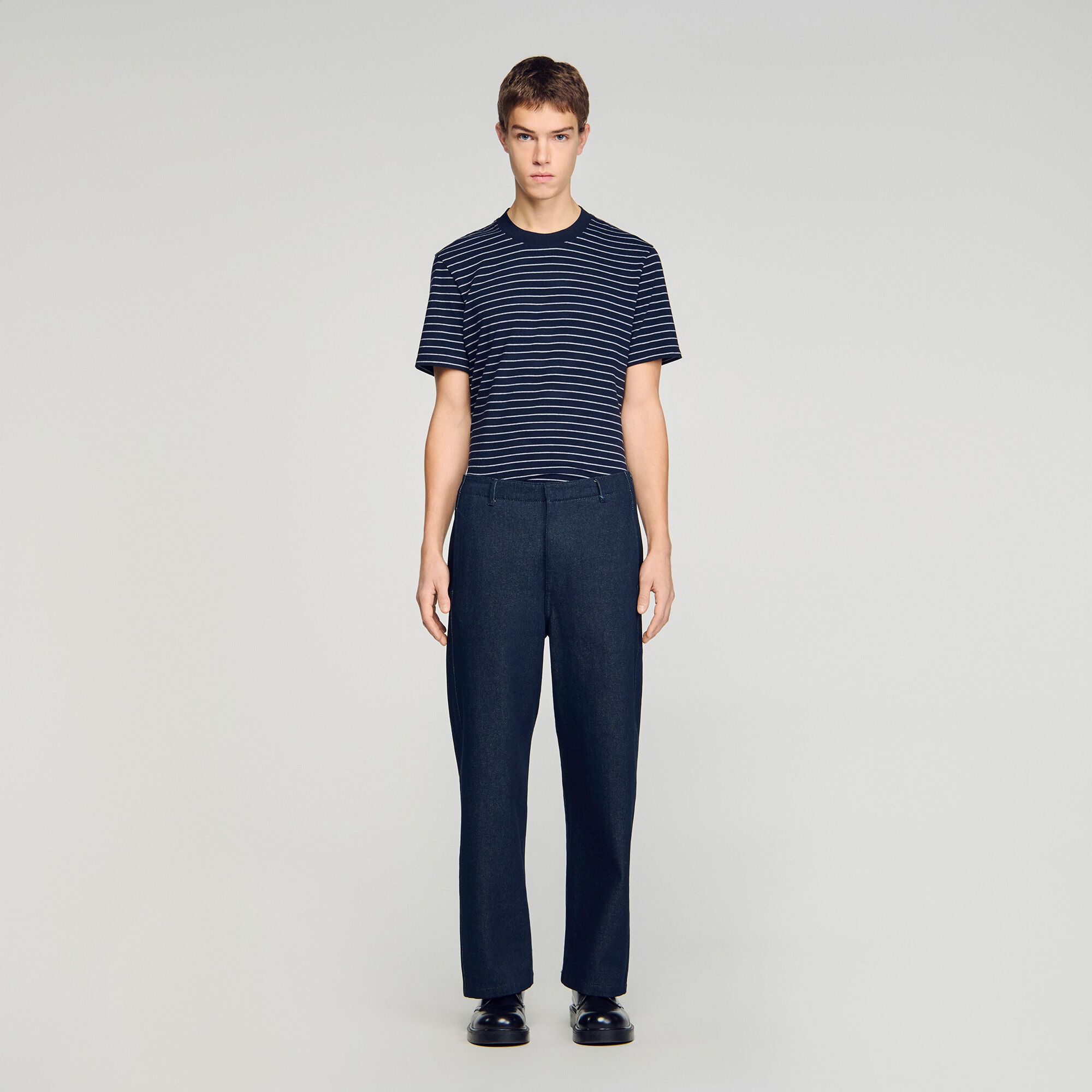 Sandro - Quần jeans Raw dáng barrel