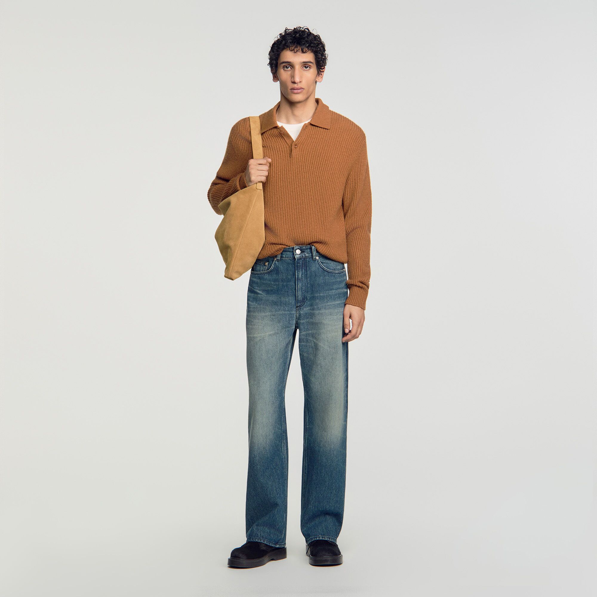 Quần jeans cotton bạc màu dáng baggy