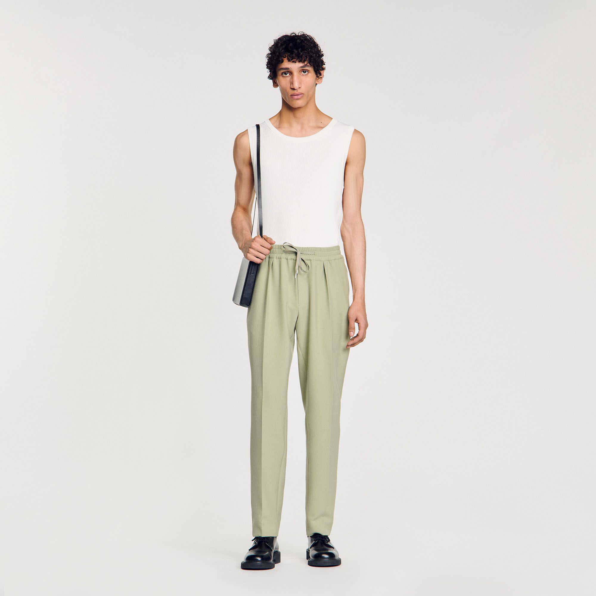 Sandro - Quần ống đứng cạp chun