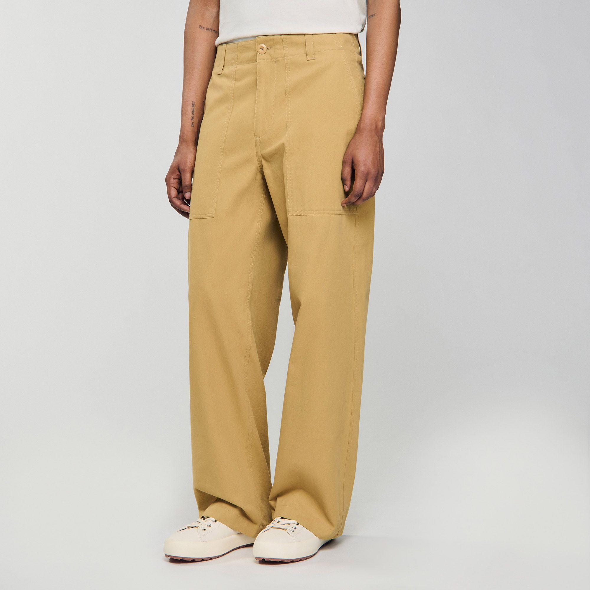 Sandro - Quần dài ống rộng cotton