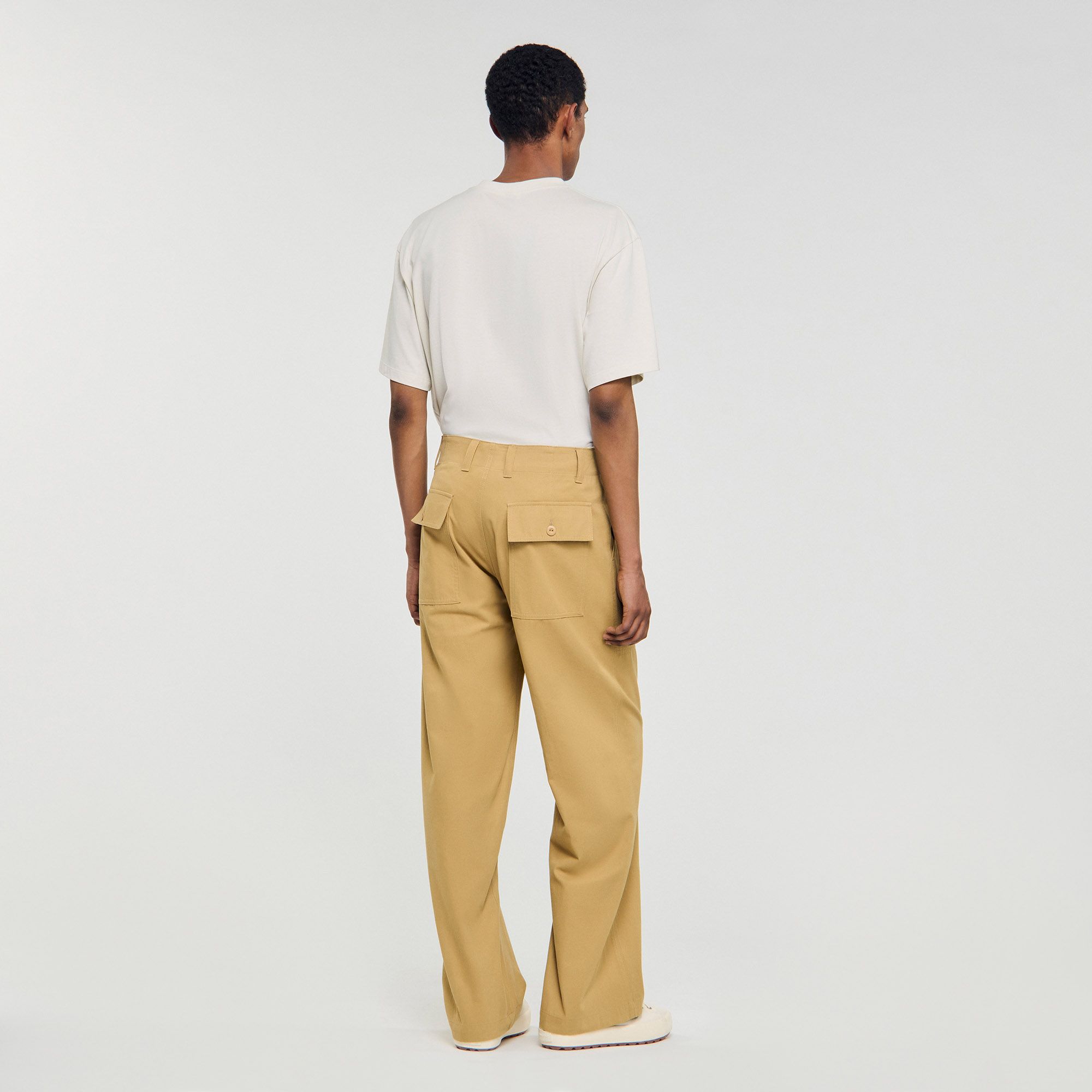 Sandro - Quần dài ống rộng cotton