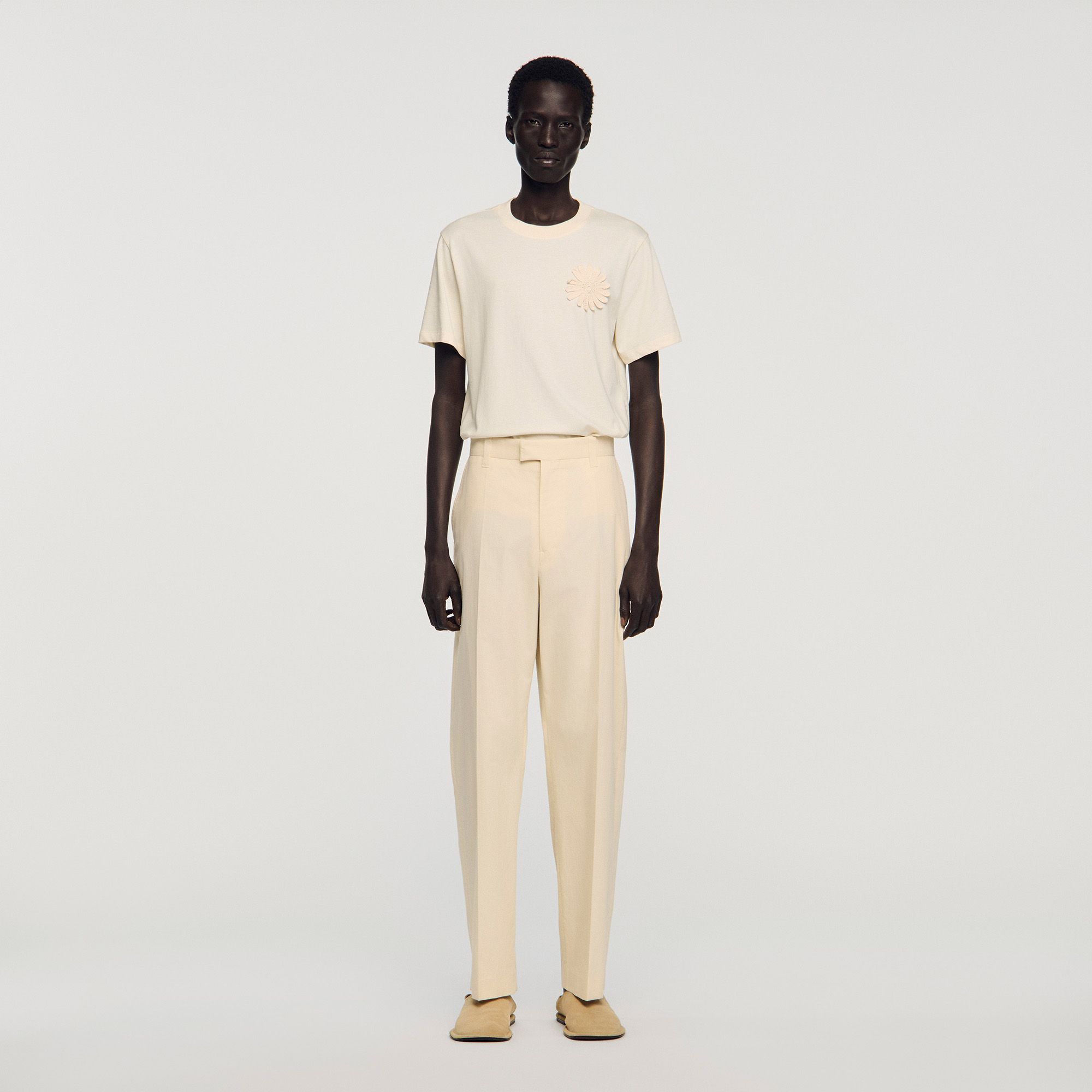 Quần ống rộng vải cotton