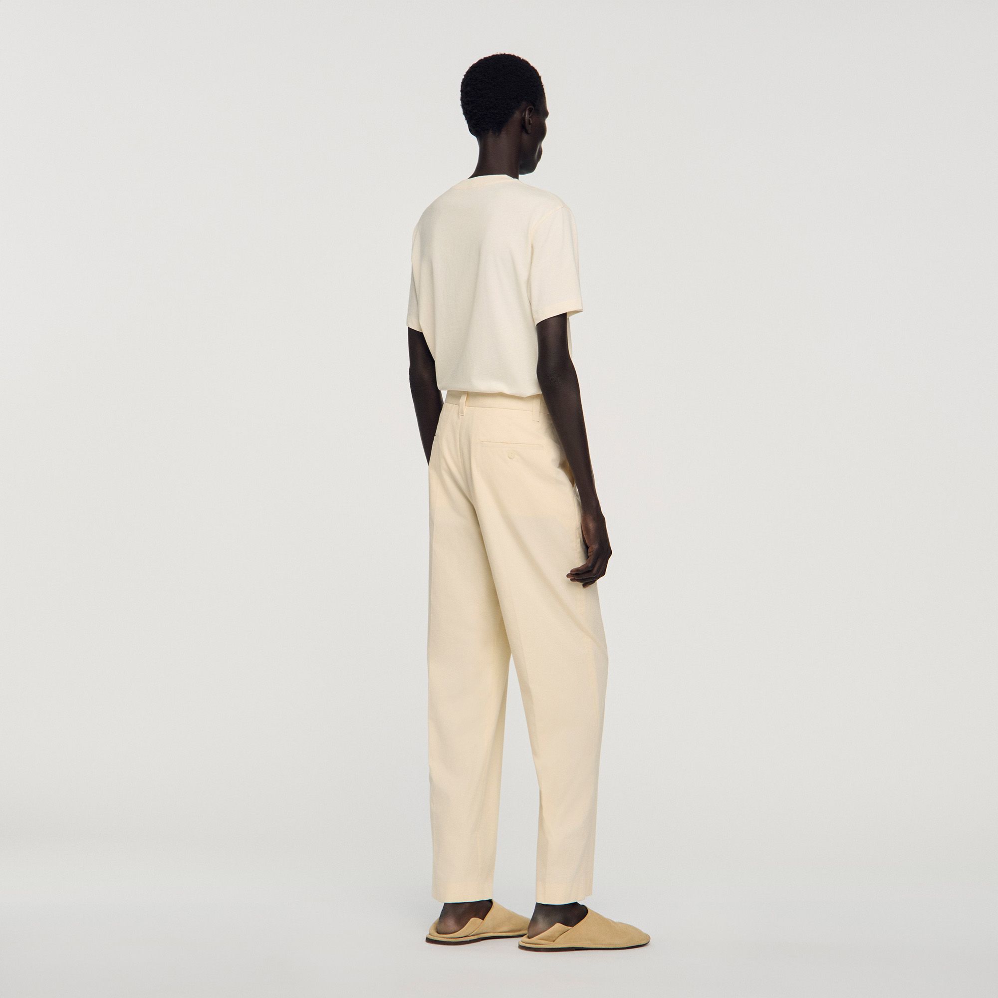 Quần ống rộng vải cotton