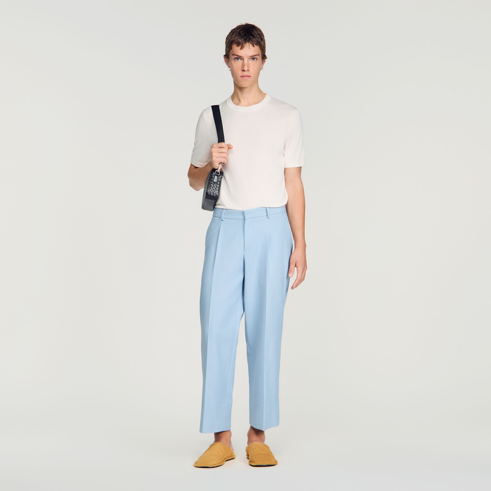 Sandro - Quần ống rộng xếp ly