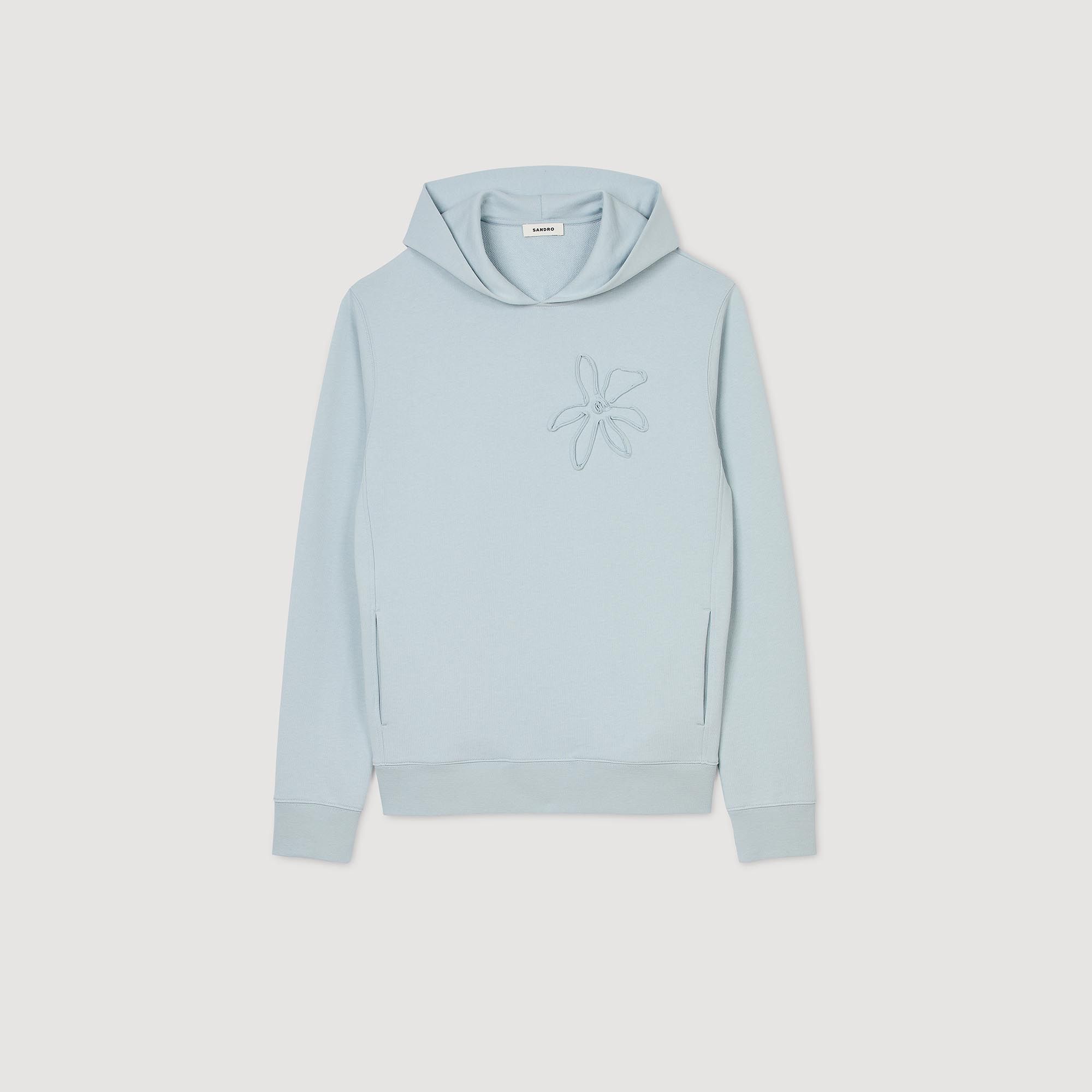 Áo hoodie họa tiết hoa thêu
