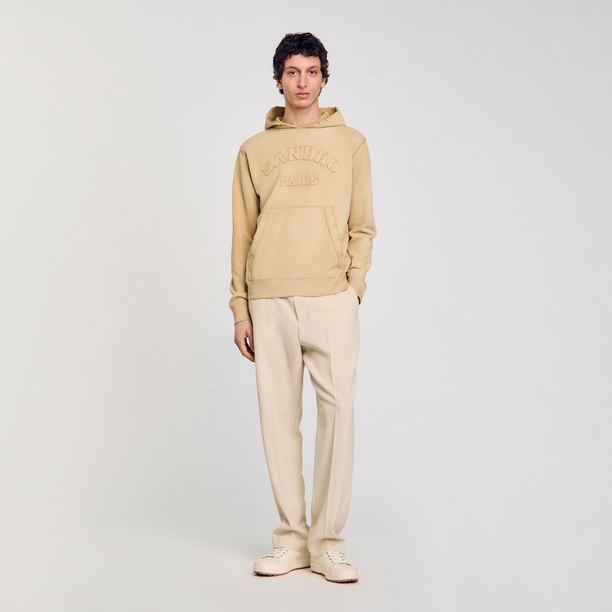 Sandro - Áo hoodie thêu logo
