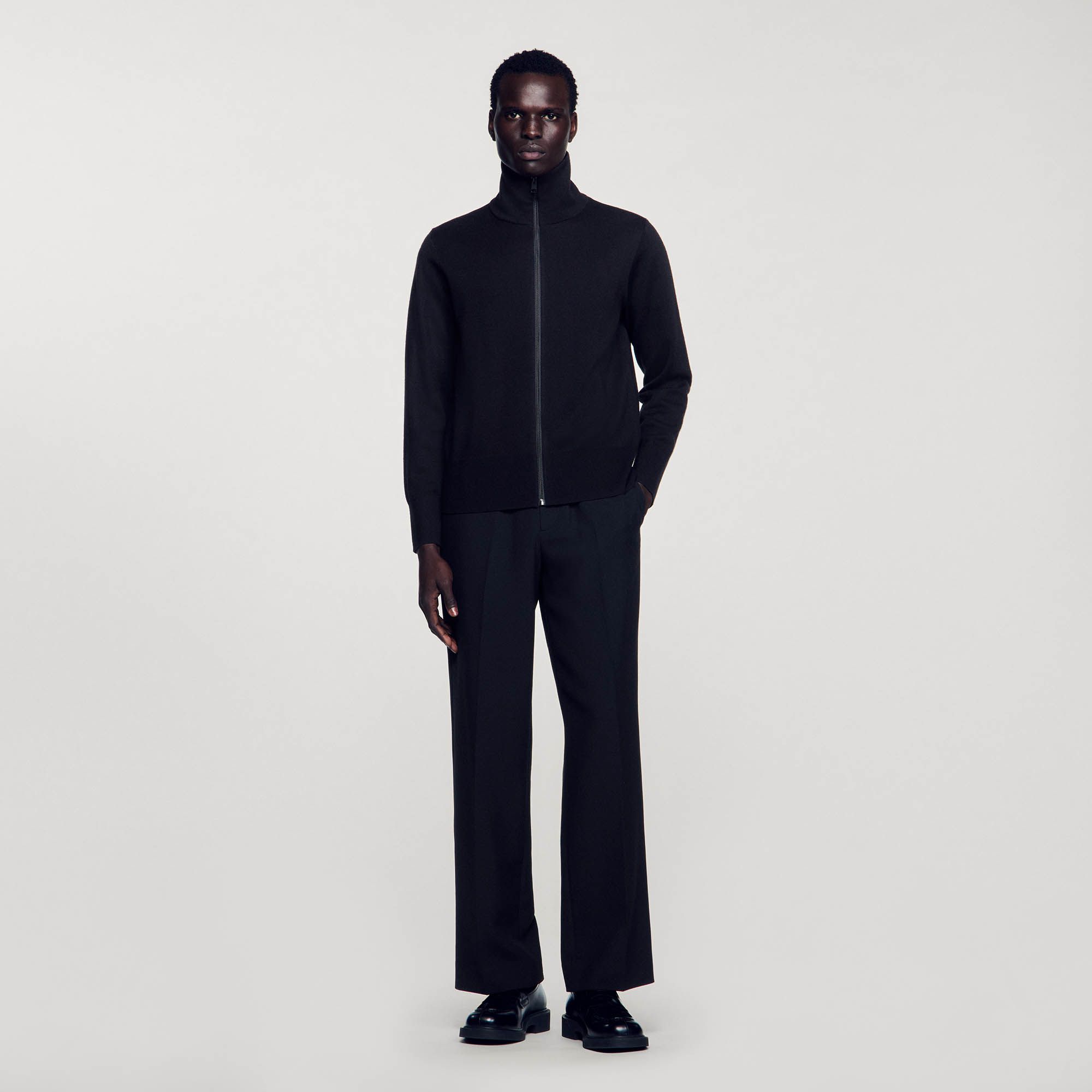 Sandro - Áo cardigan len zip-up