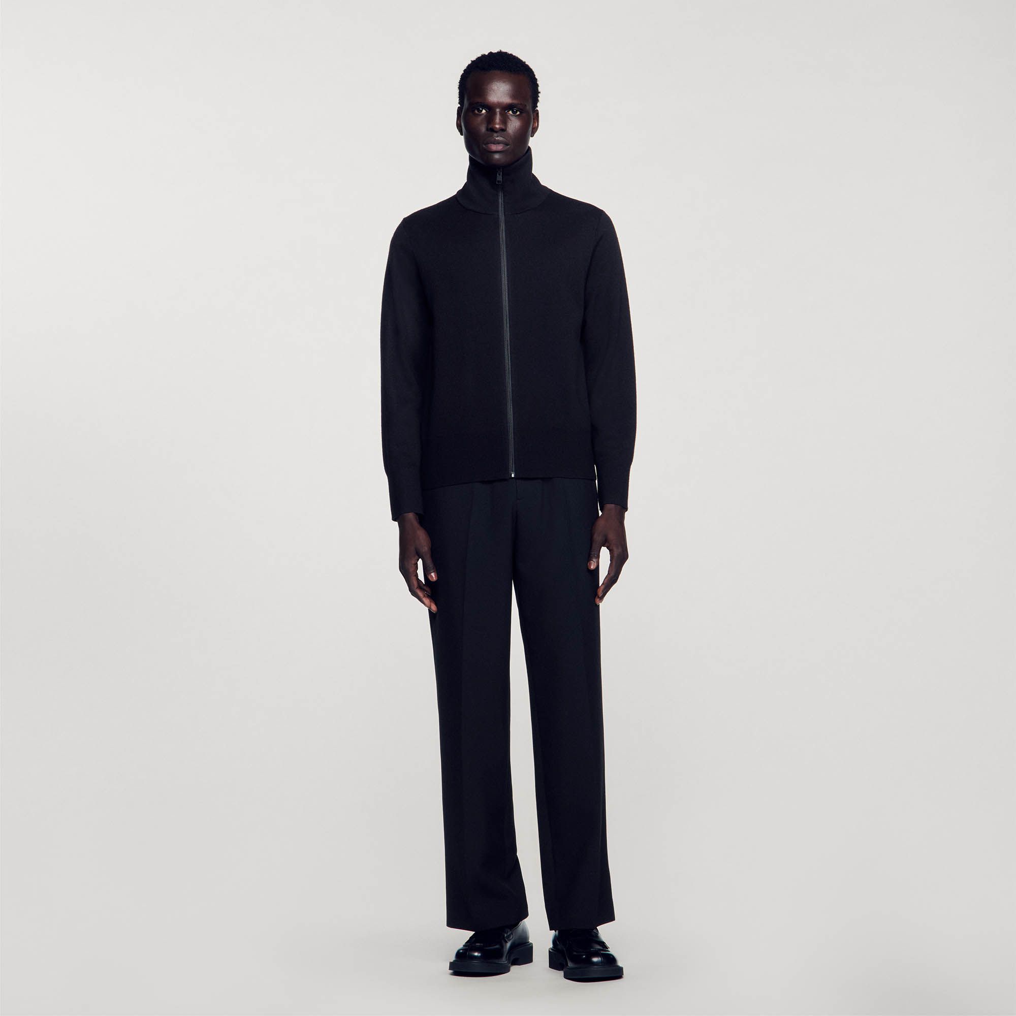 Sandro - Áo cardigan len zip-up