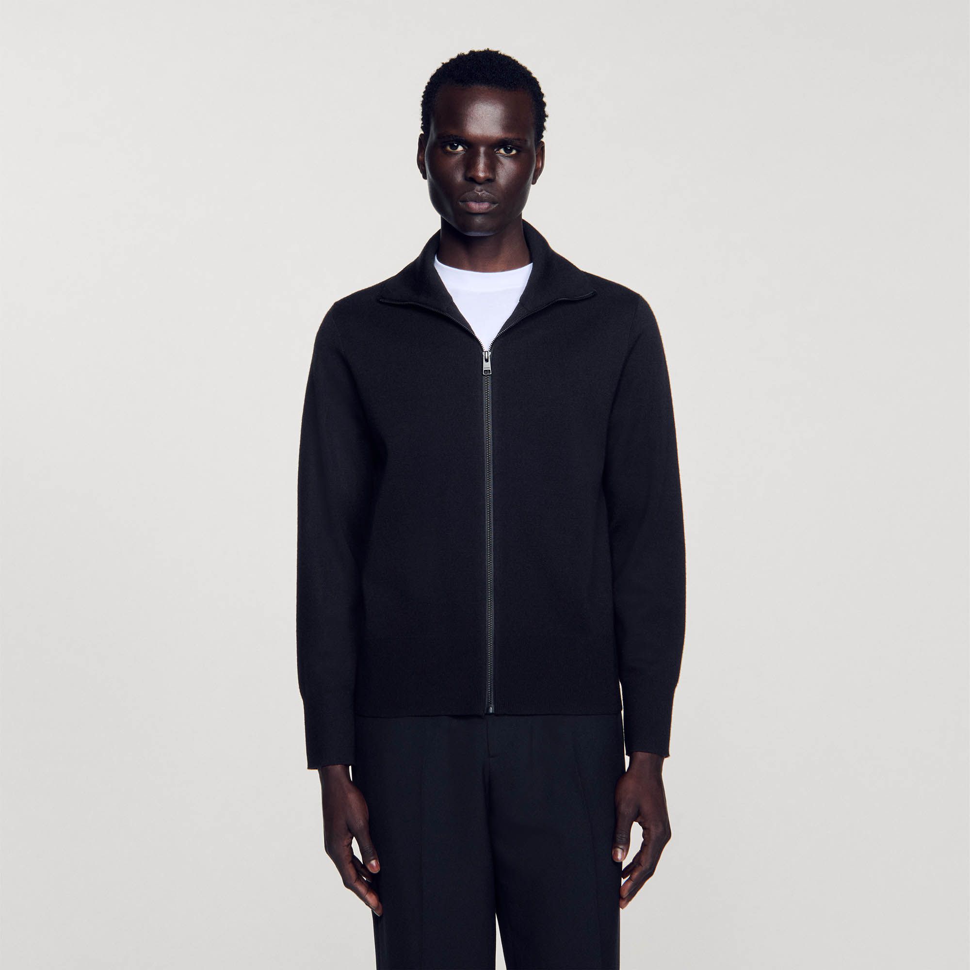 Sandro - Áo cardigan len zip-up