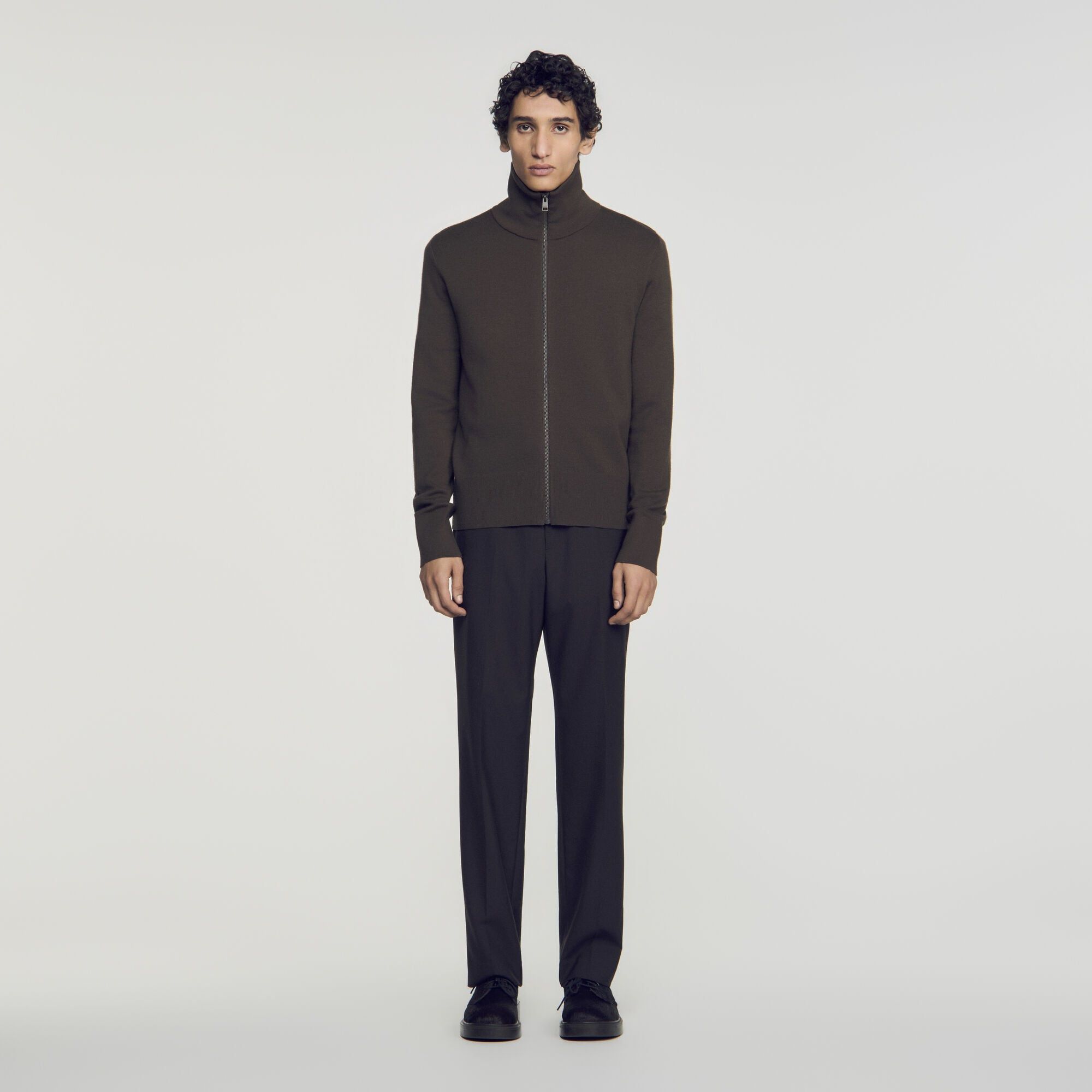 Sandro - Áo cardigan len zip-up