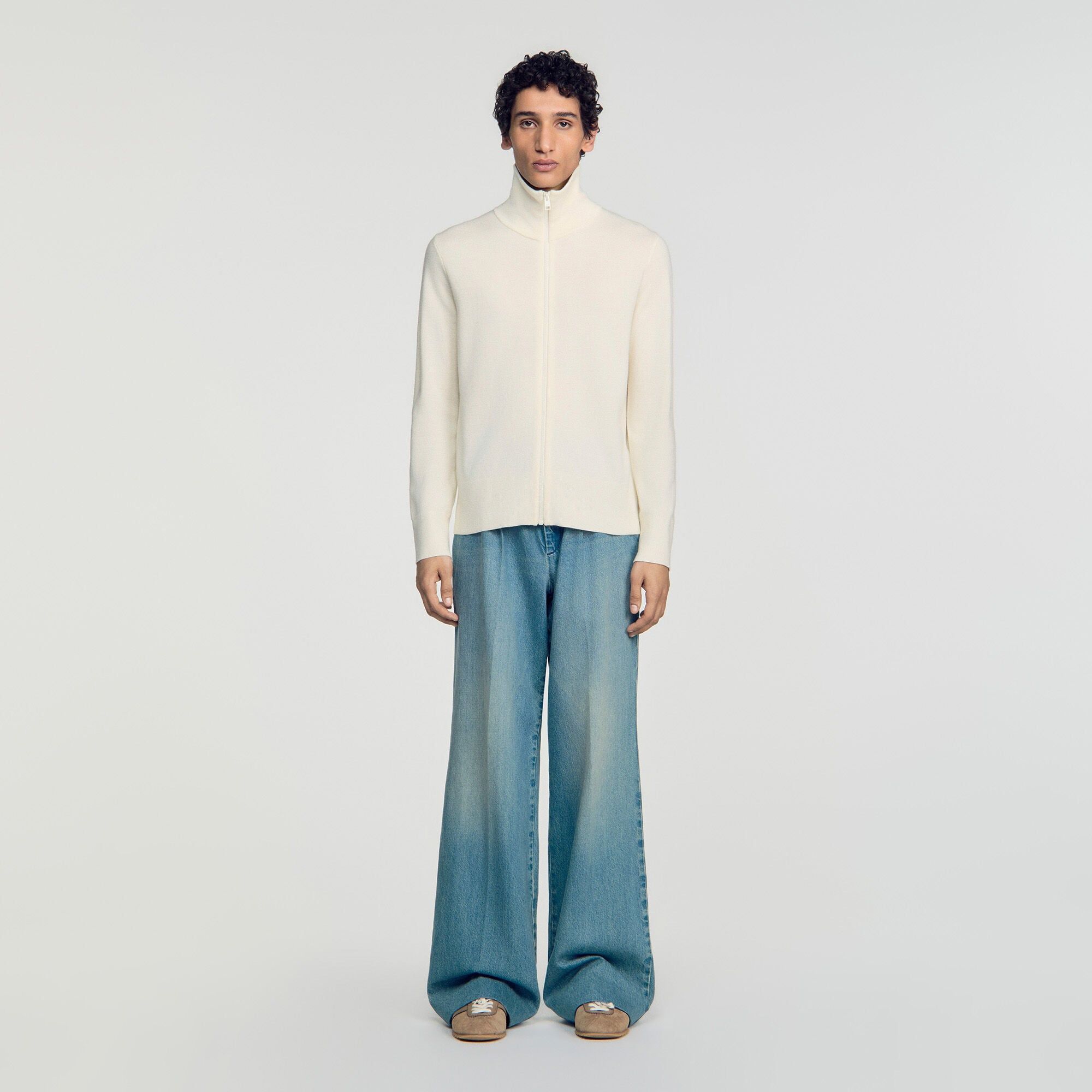 Sandro - Áo cardigan len zip-up