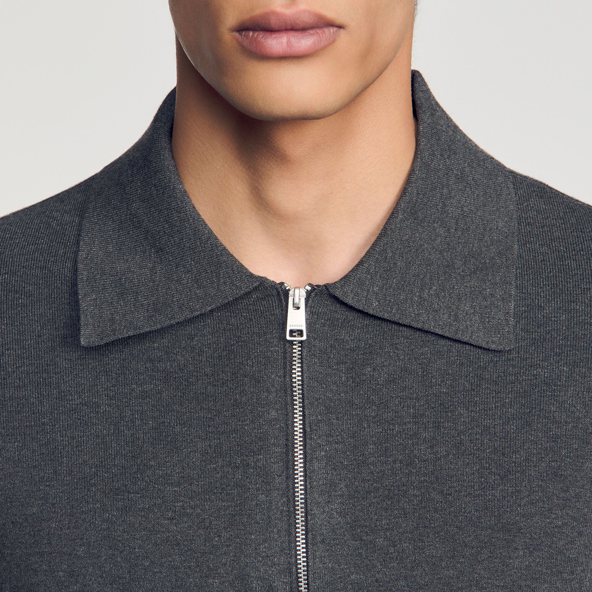 Áo khoác cardigan dệt kim viscose có khóa kéo