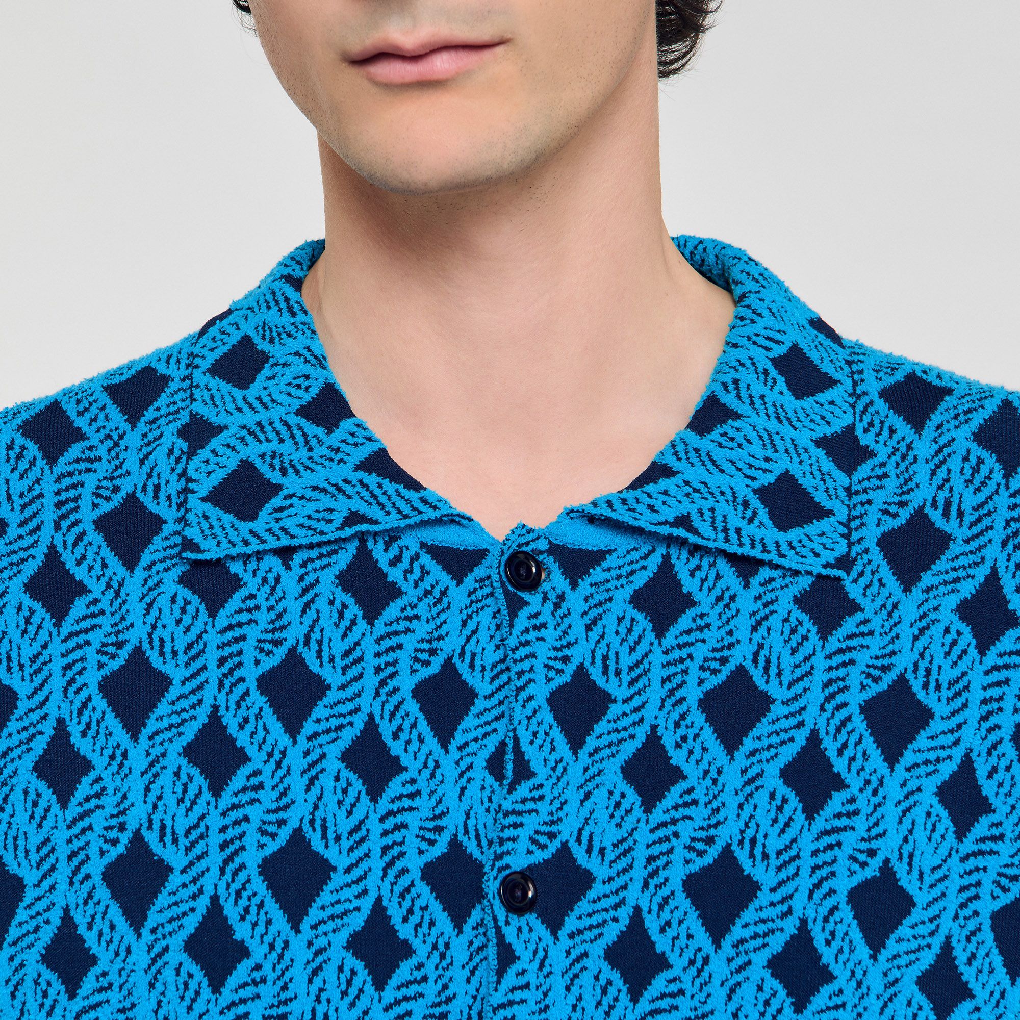 Sandro - Áo cardigan dệt kim jacquard