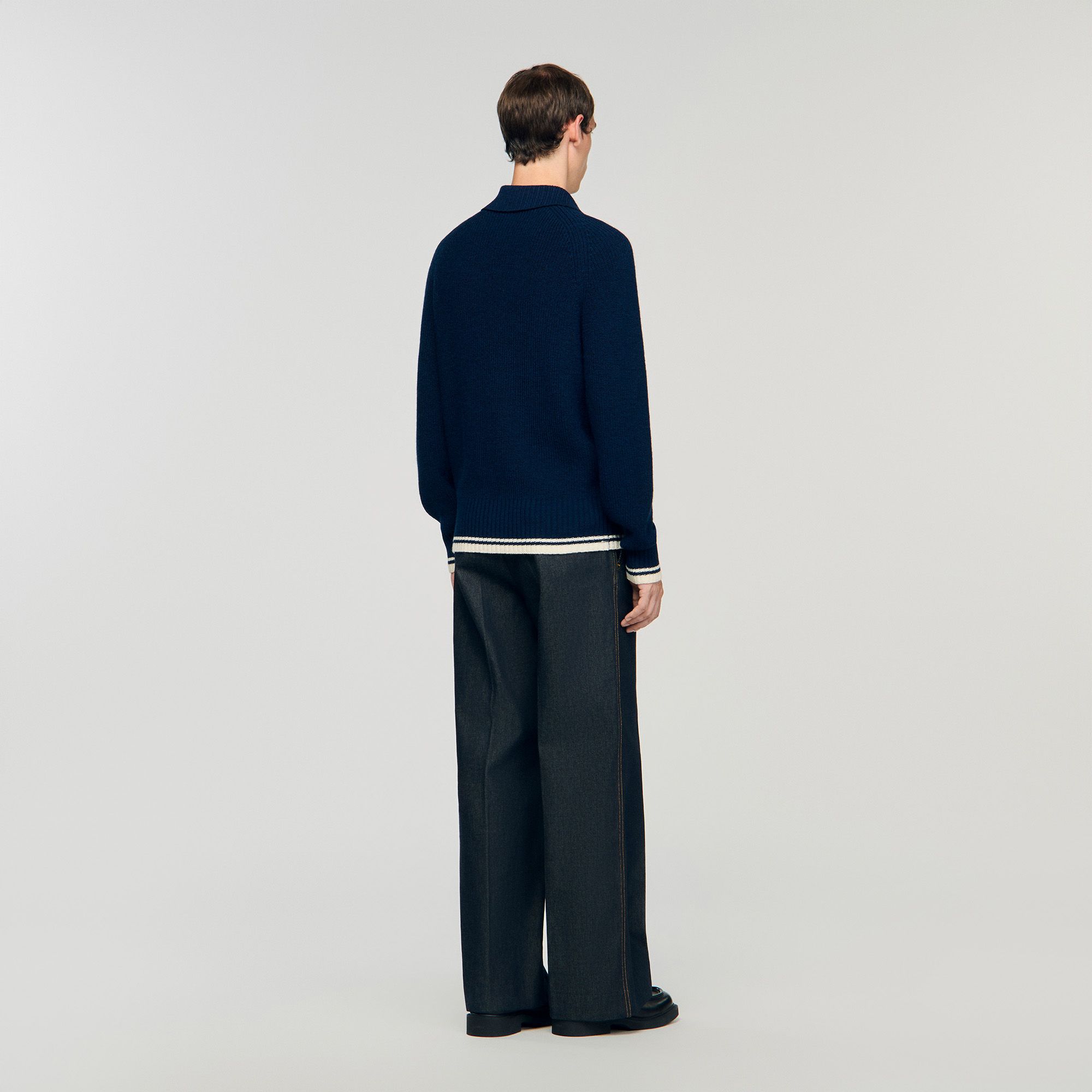 Sandro - Áo cardigan len có patch chữ S