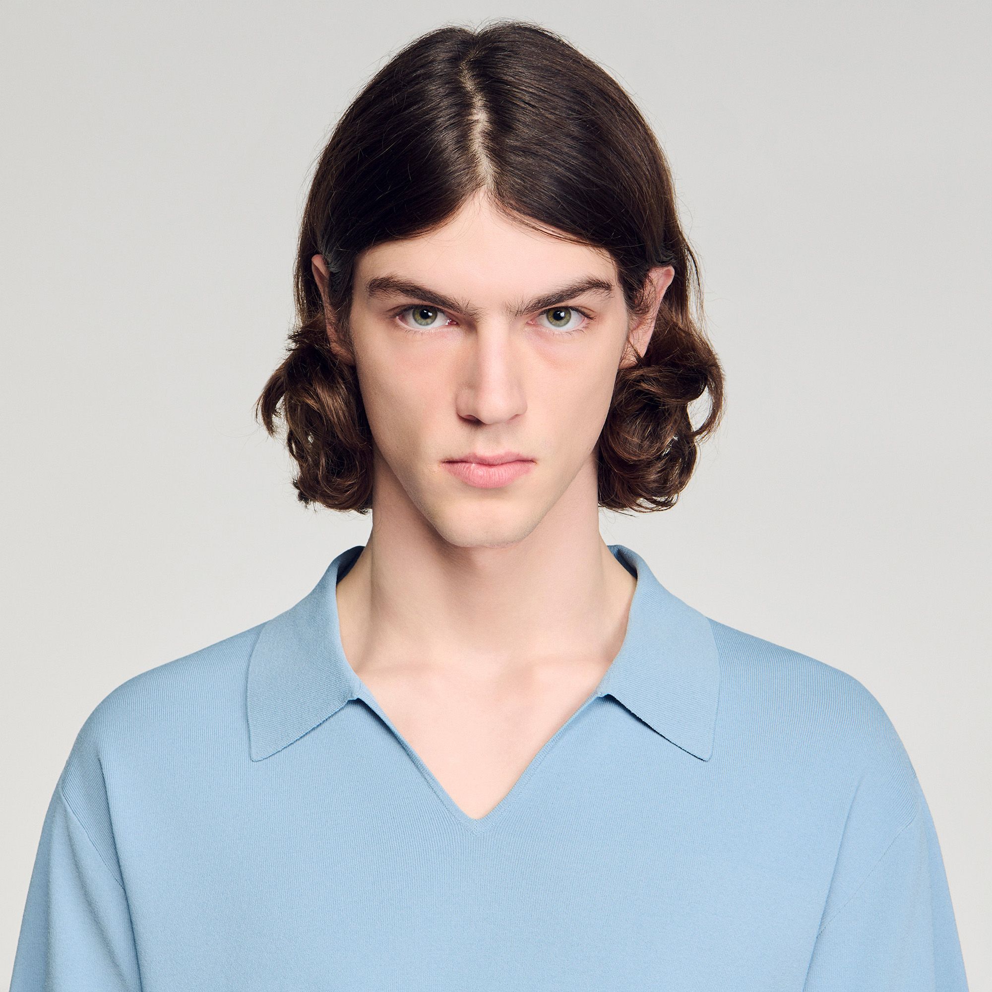 Sandro - Áo polo dệt kim co giãn