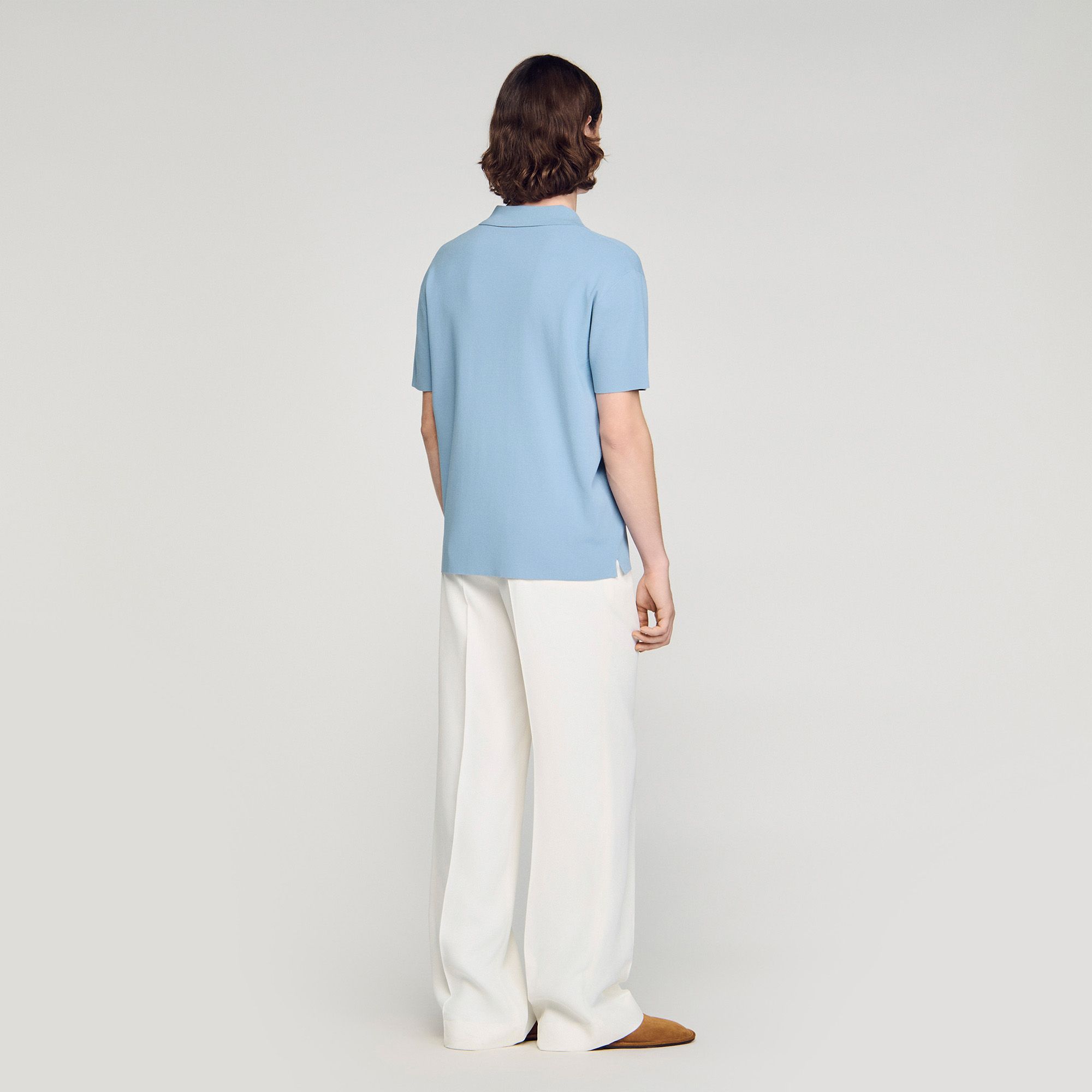 Sandro - Áo polo dệt kim co giãn