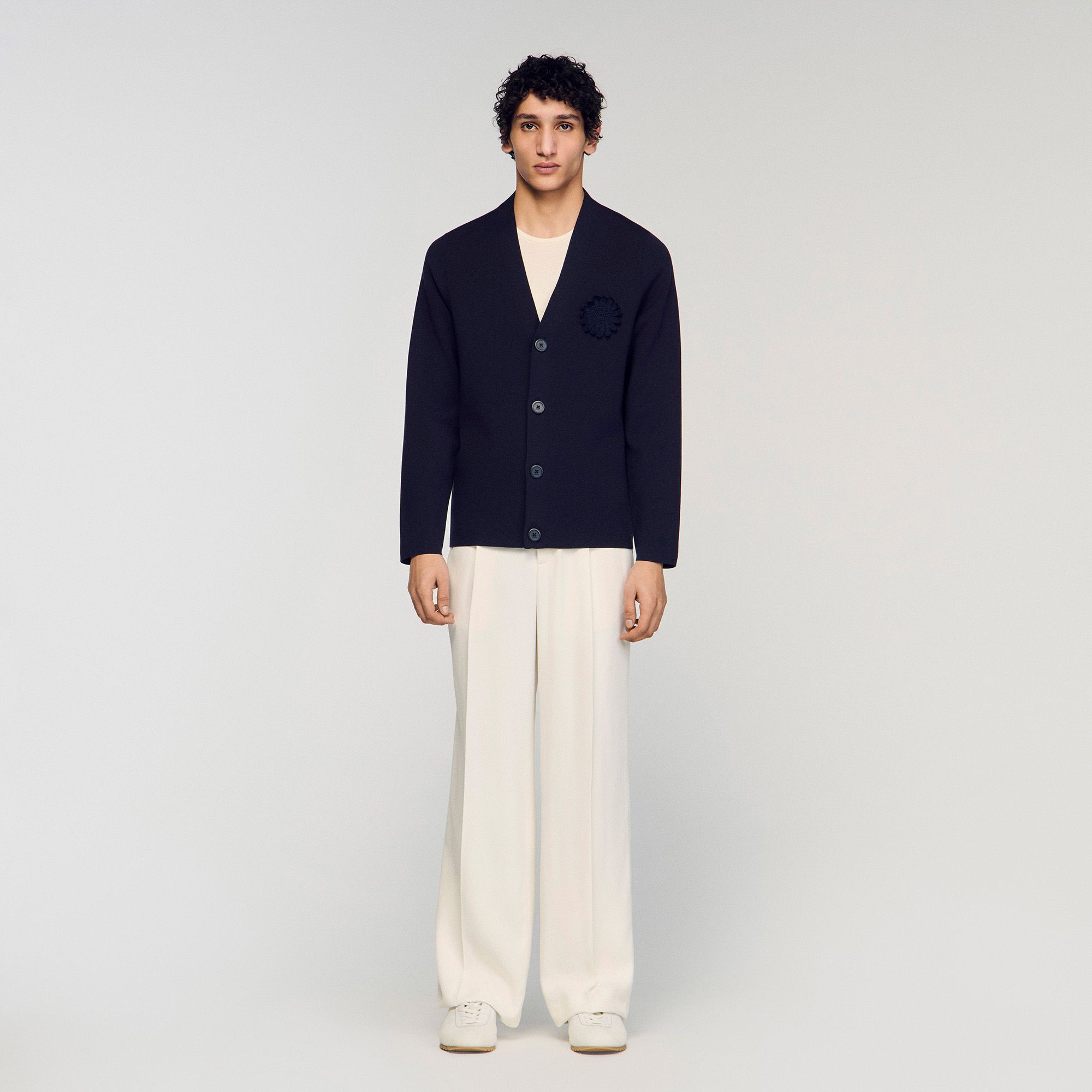 Sandro - Cardigan hoa crochet
