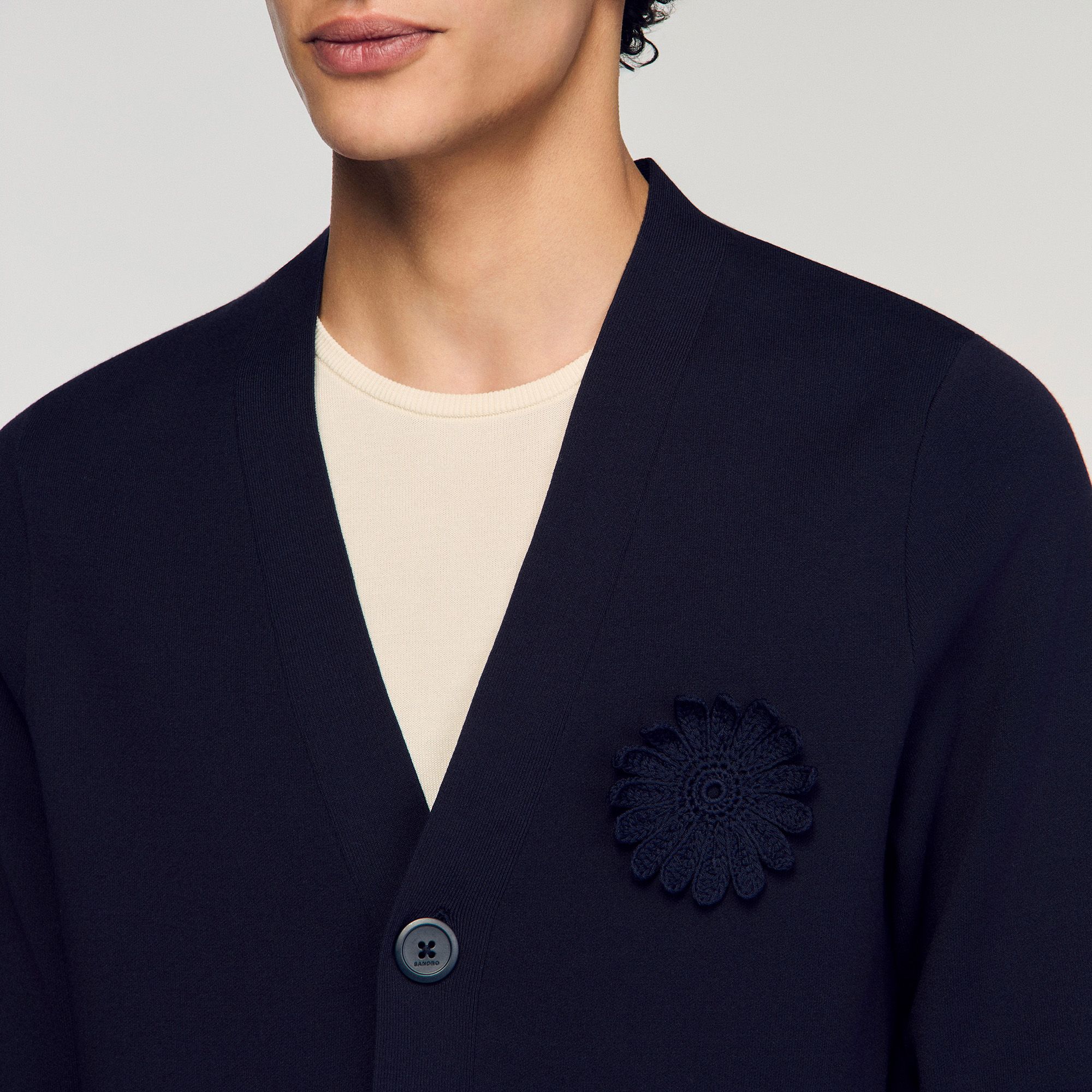 Sandro - Cardigan hoa crochet