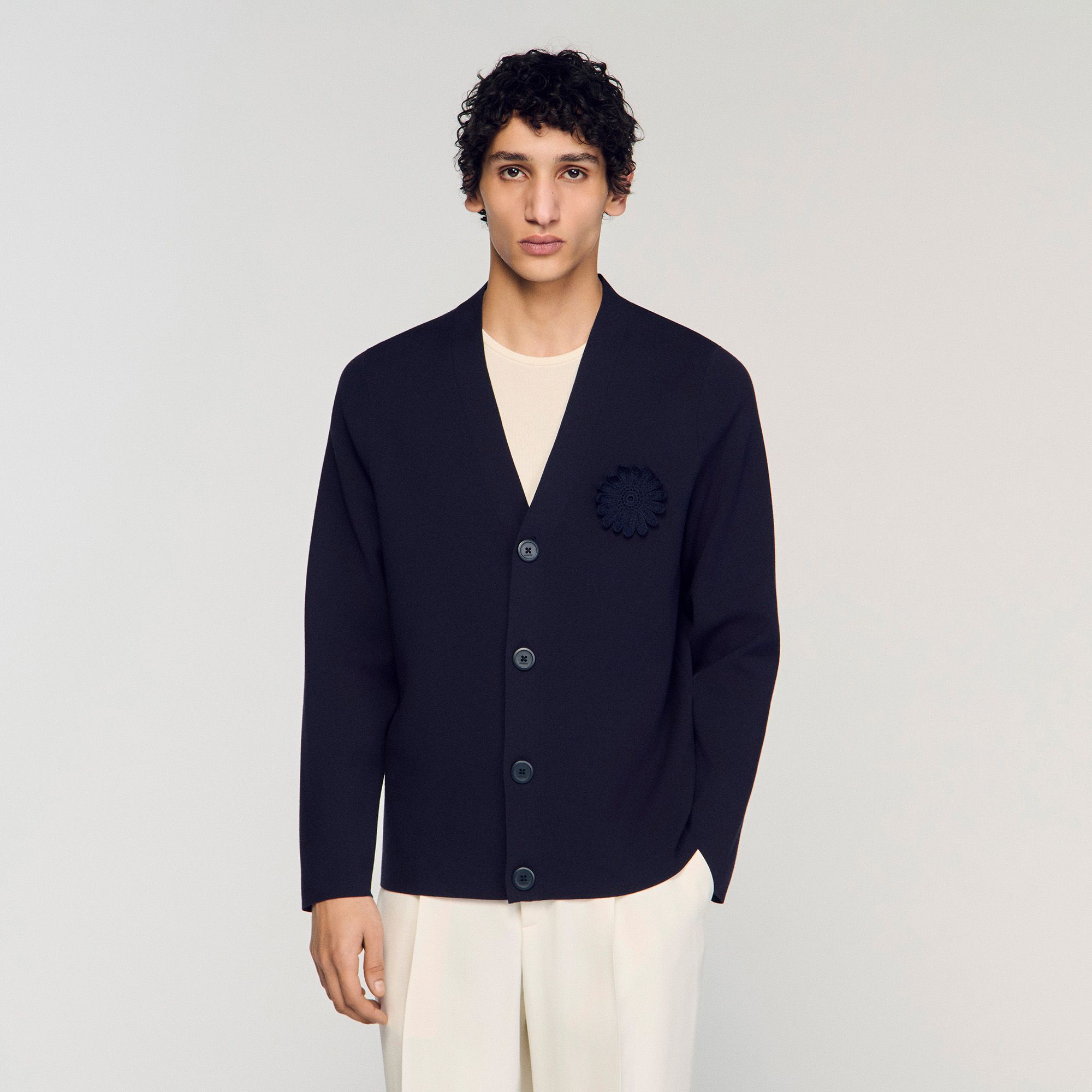 Sandro - Cardigan hoa crochet