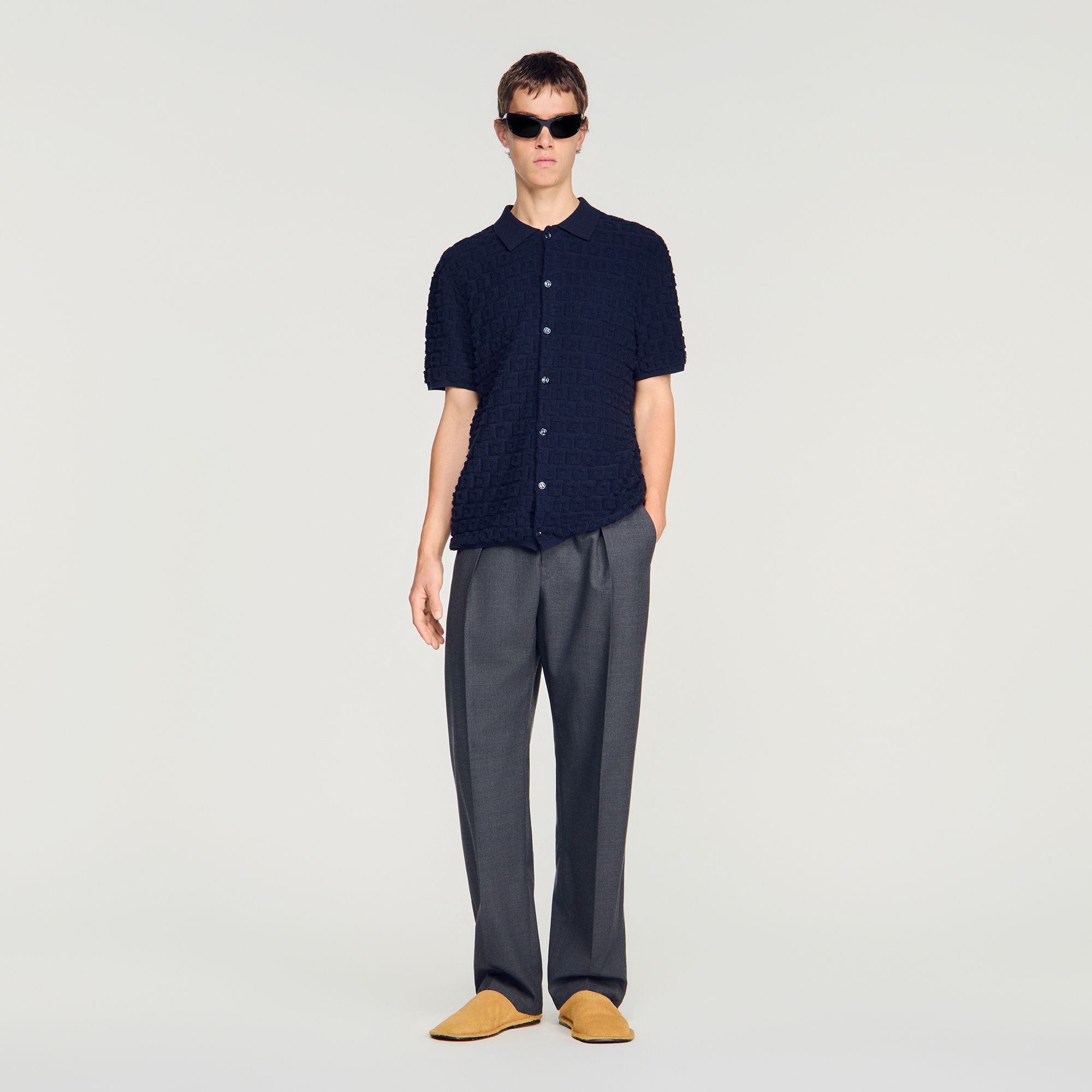 Sandro - Áo cardigan dệt kim Terry