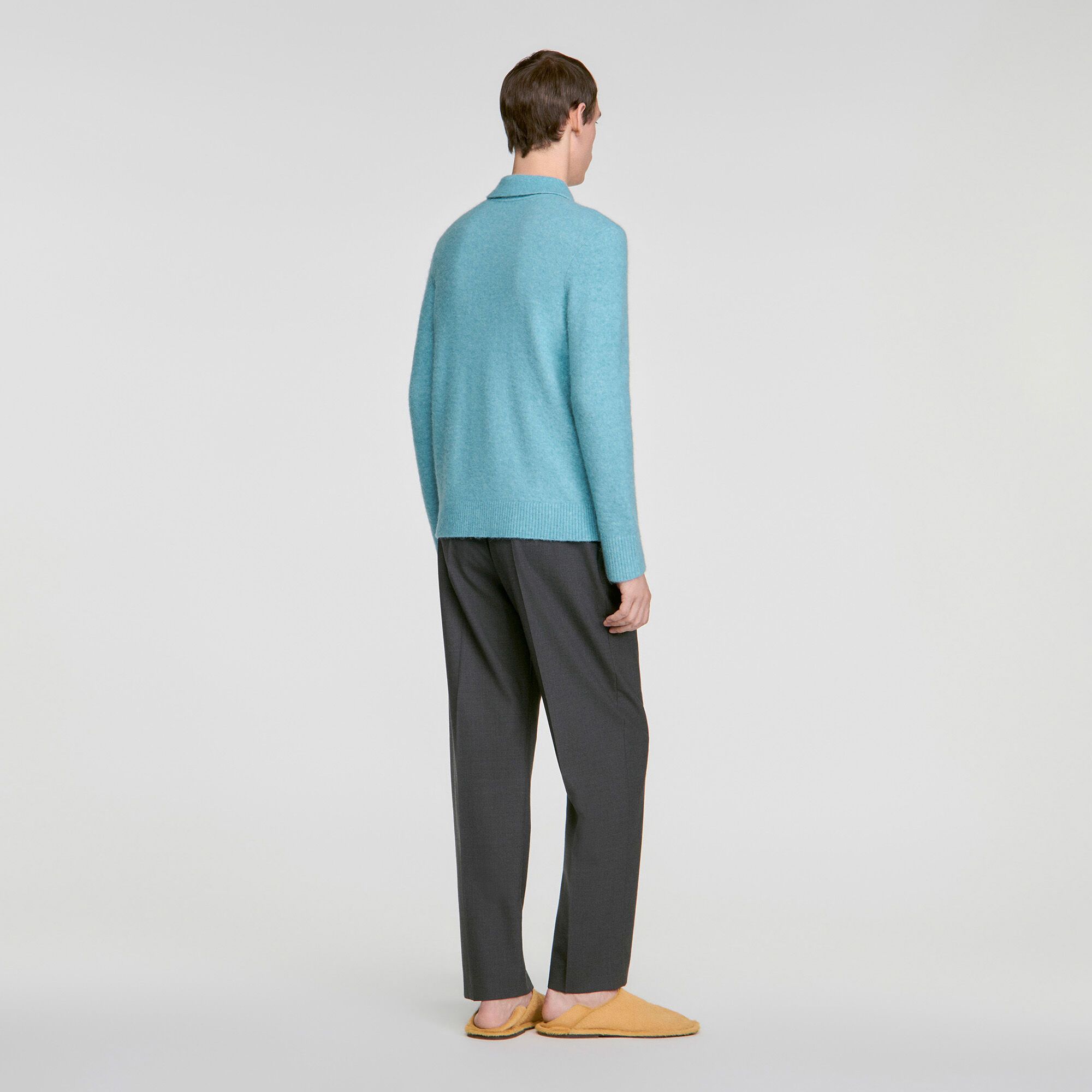 Áo cardigan len alpaca và len