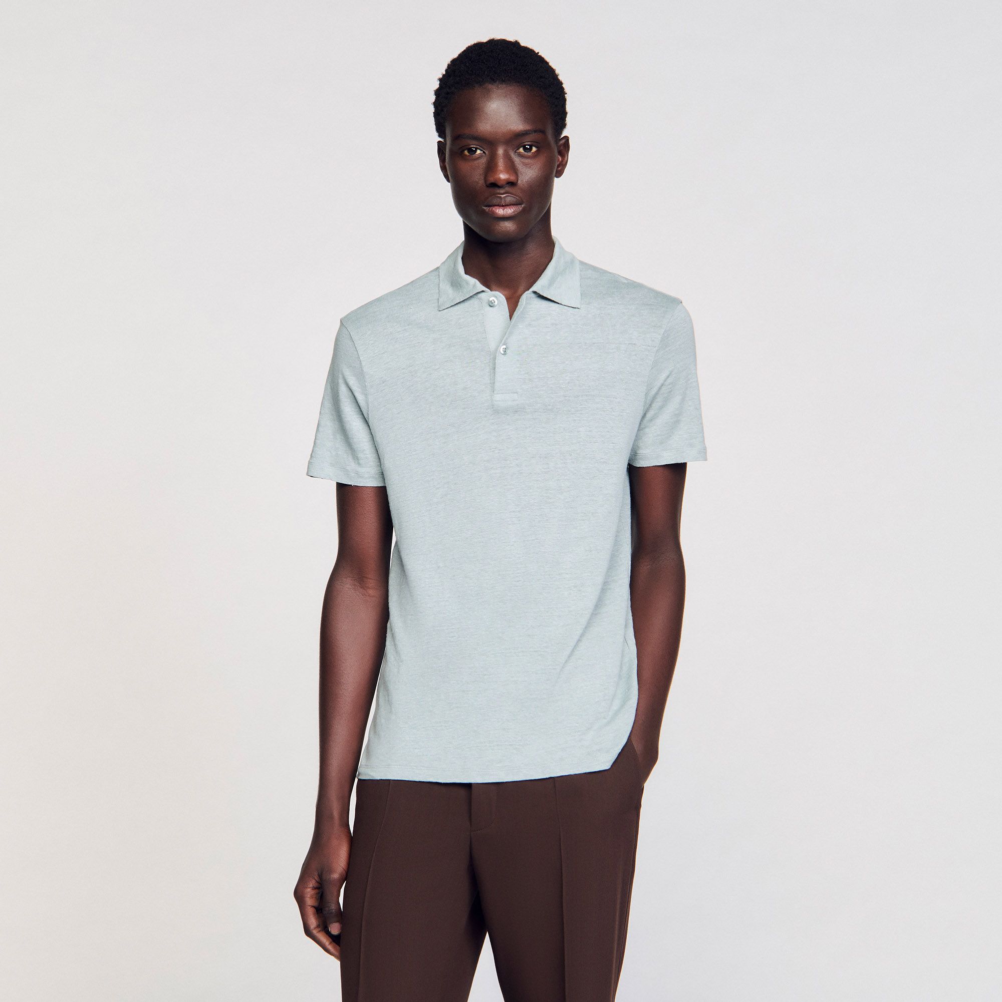 Sandro - Áo polo vải linen