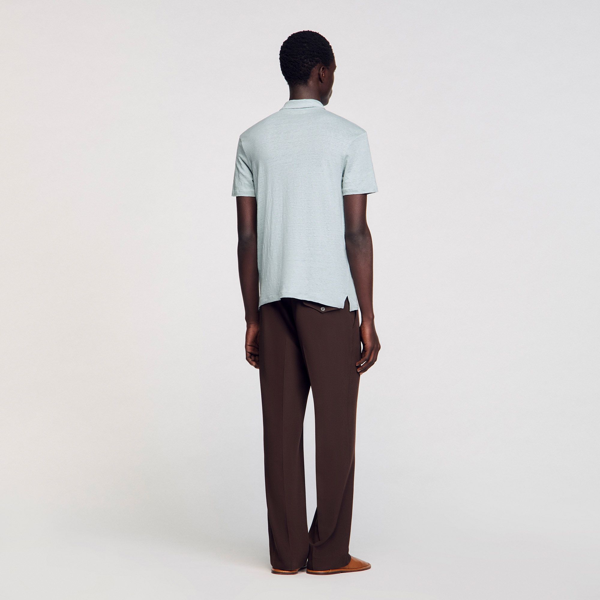 Sandro - Áo polo vải linen