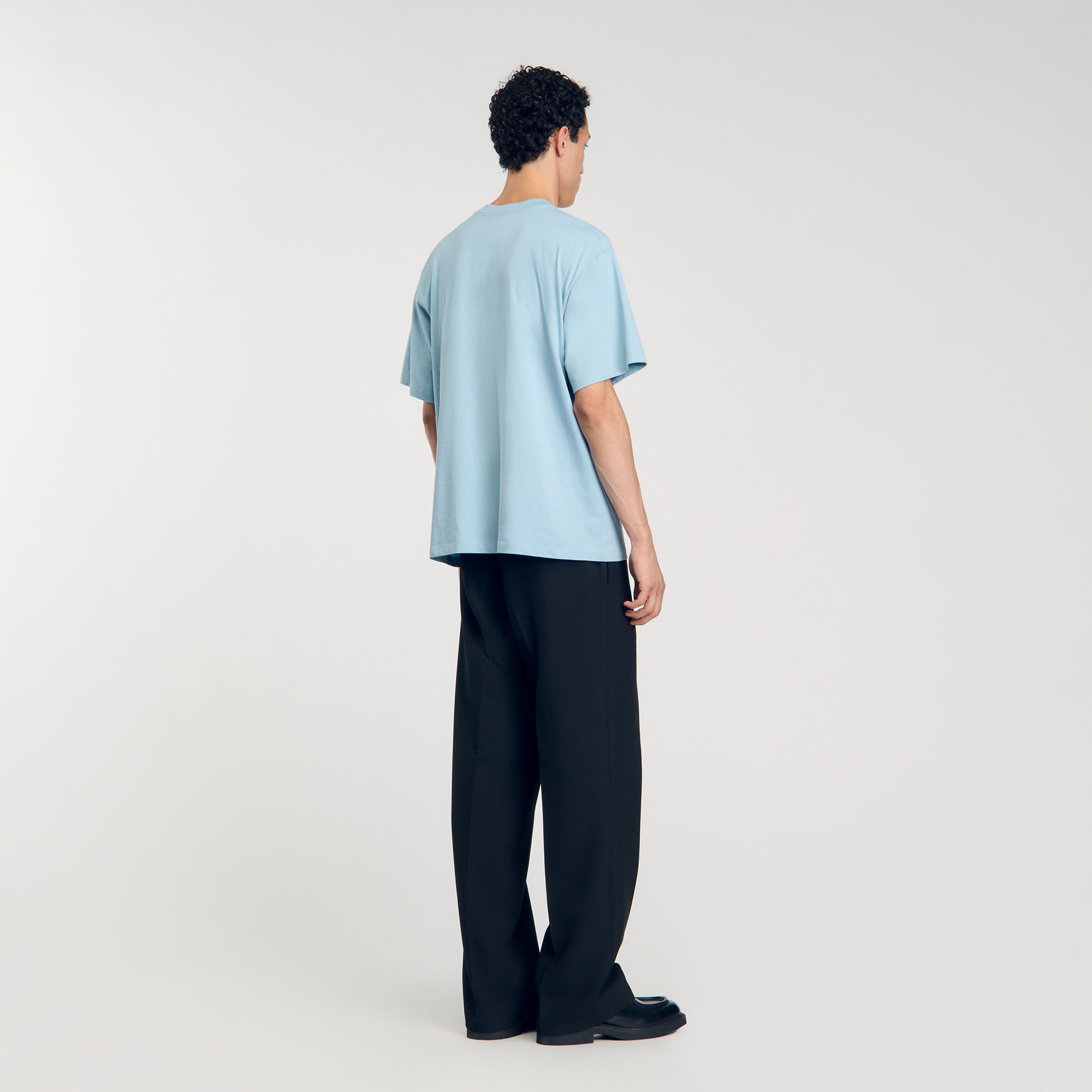 Sandro - Áo thun oversized họa tiết hoa thêu