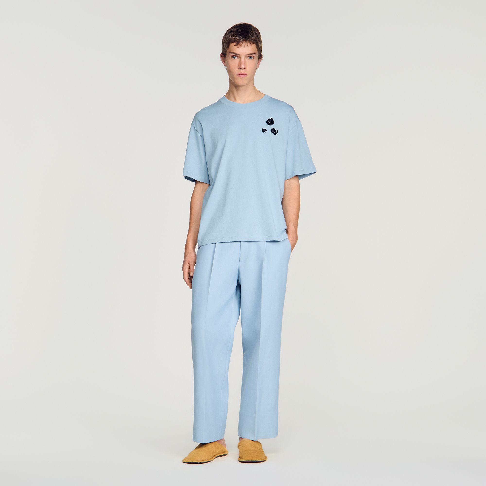 Sandro - Áo thun cotton in hoạ tiết