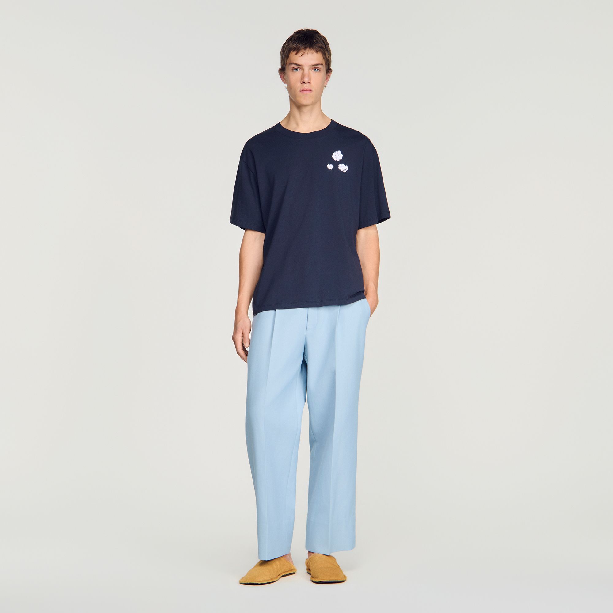 Sandro - Áo thun cotton in hoạ tiết
