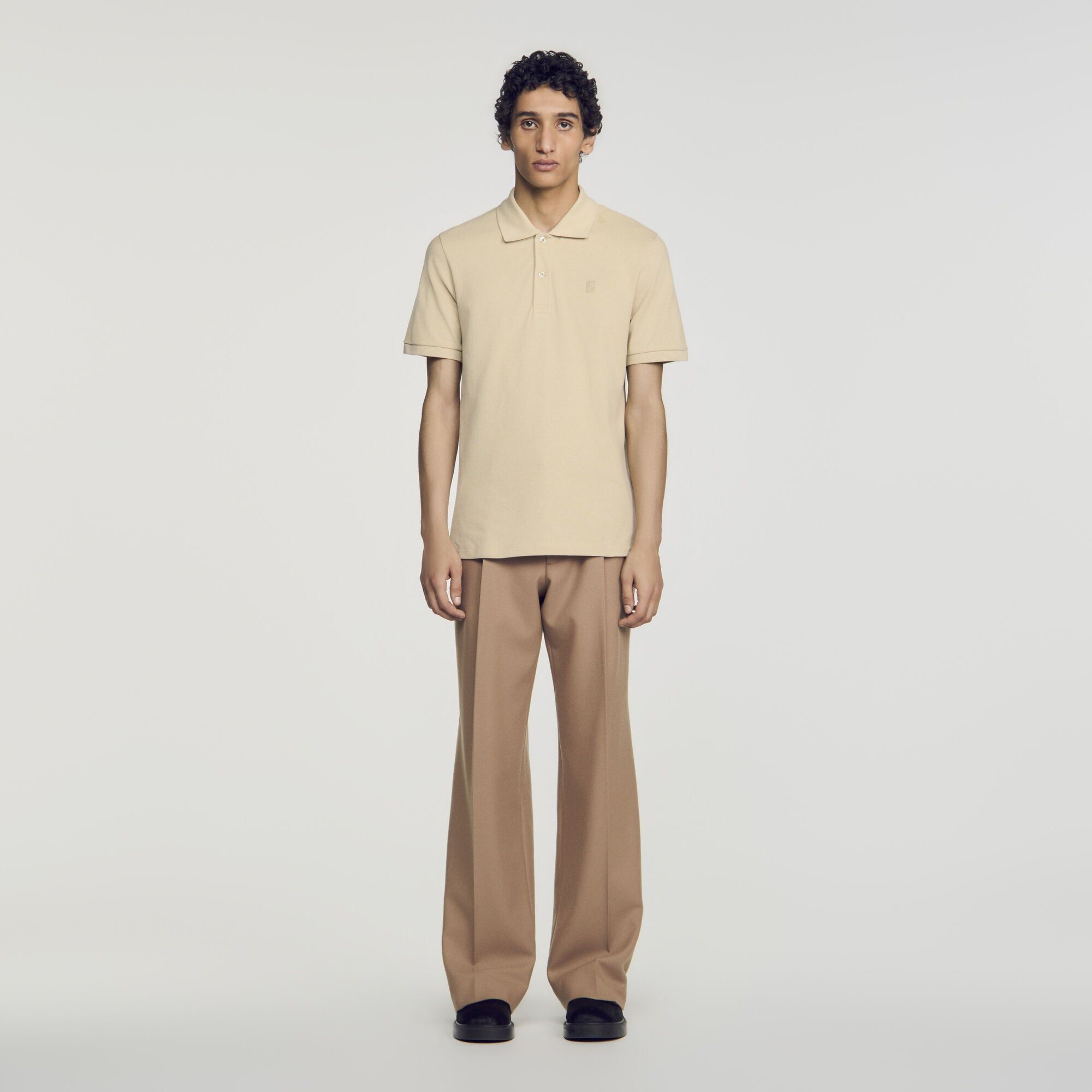 Sandro - Áo polo cotton phối logo