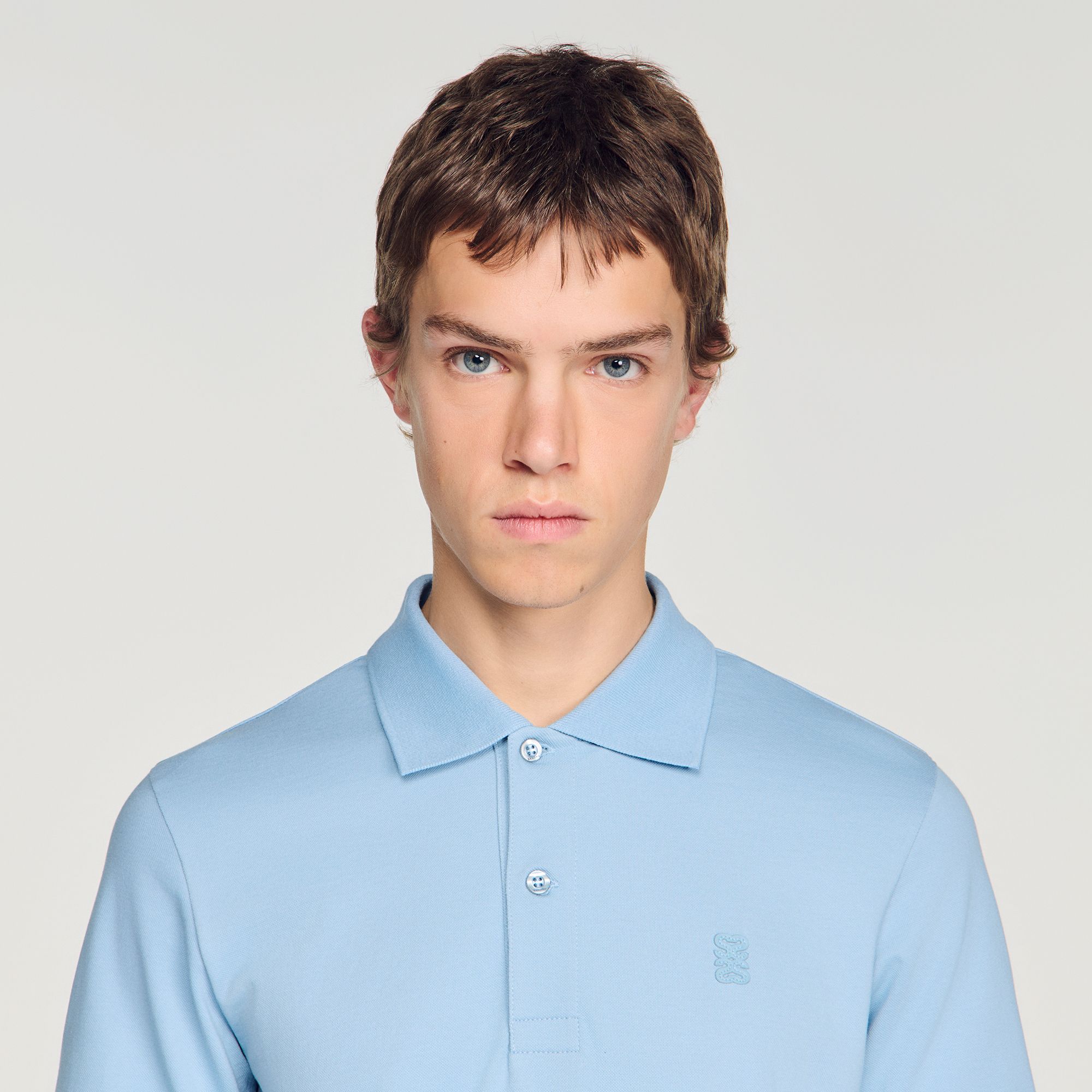 Sandro - Áo polo cotton phối logo