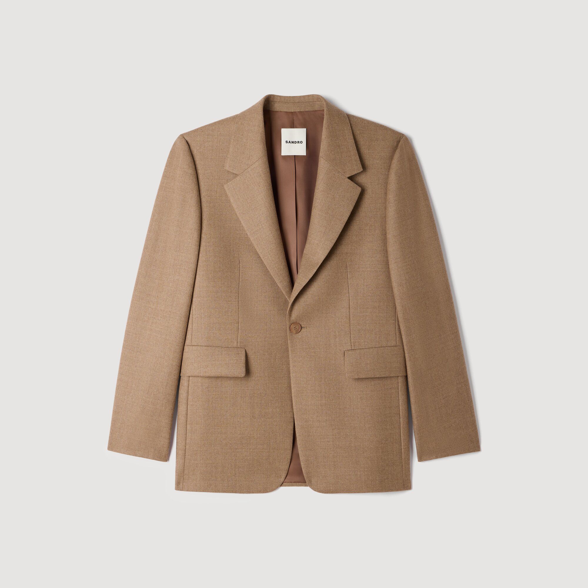 Áo blazer len virgin phom rộng