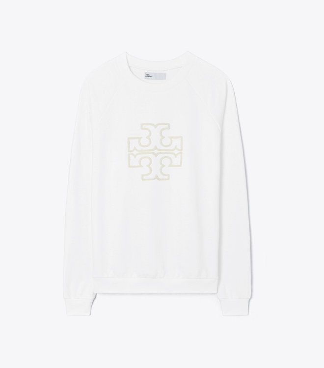 Tory Burch - Áo crewneck Merino French Terry Raglan Logo