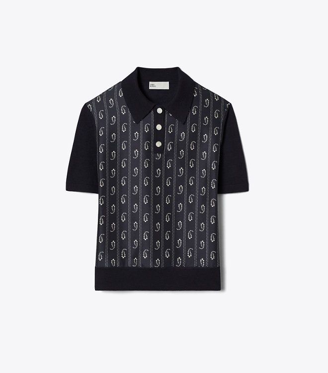 Tory Burch - Áo polo phối lụa