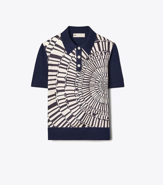 Tory Burch - Áo polo phối lụa