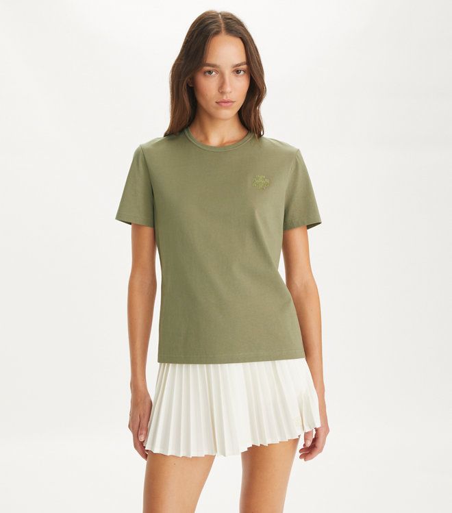 Tory Burch - Áo Embellished Logo Cotton Jersey T-Shirt