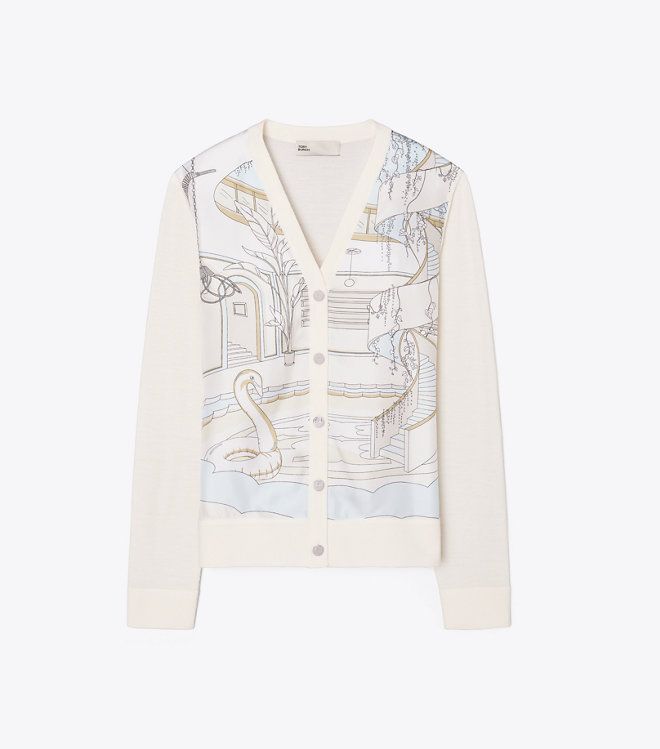 Tory Burch - Áo cardigan phối lụa